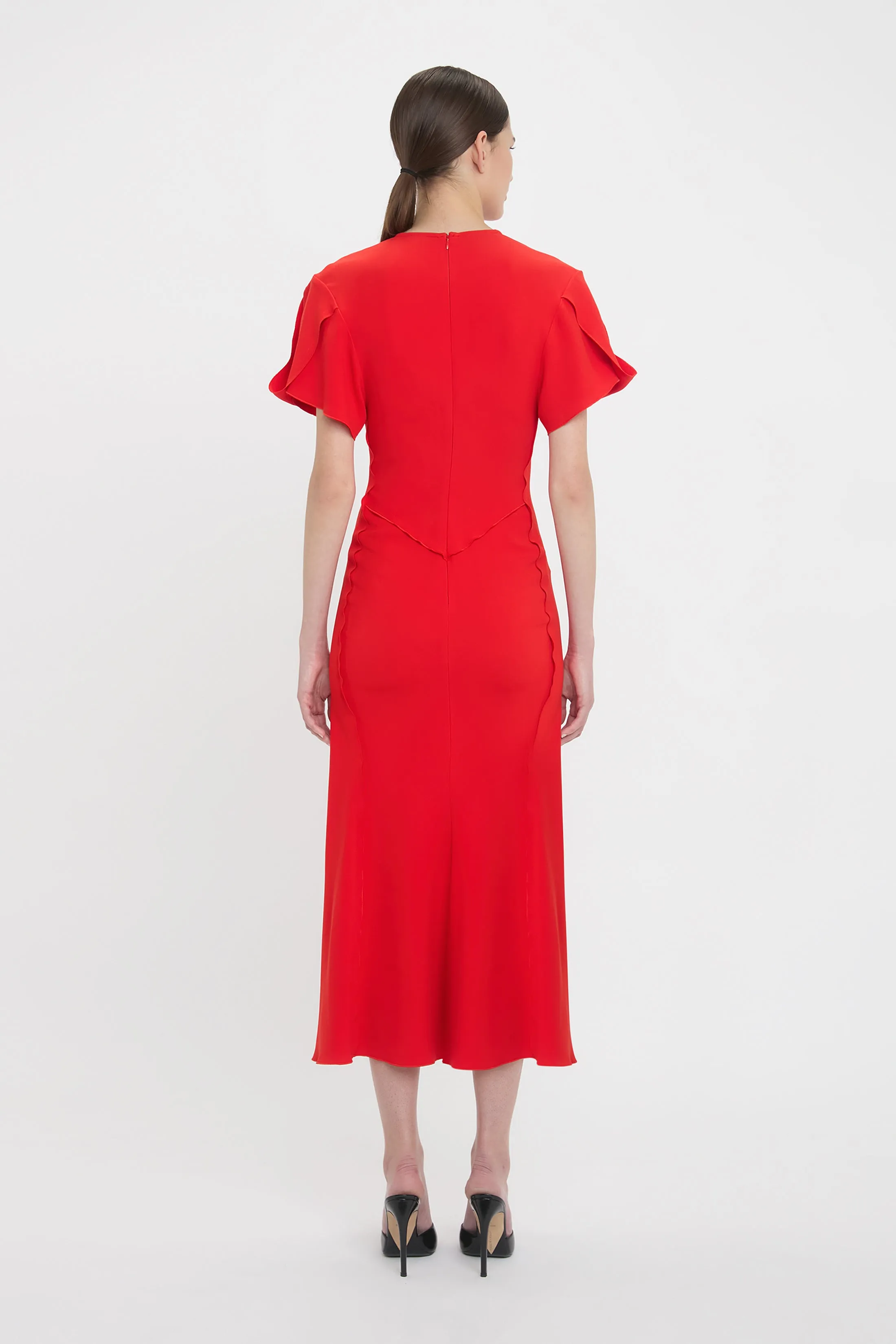 Eve Midi Dress In Tomato sold by Victoria Beckham product image thumbnail 3