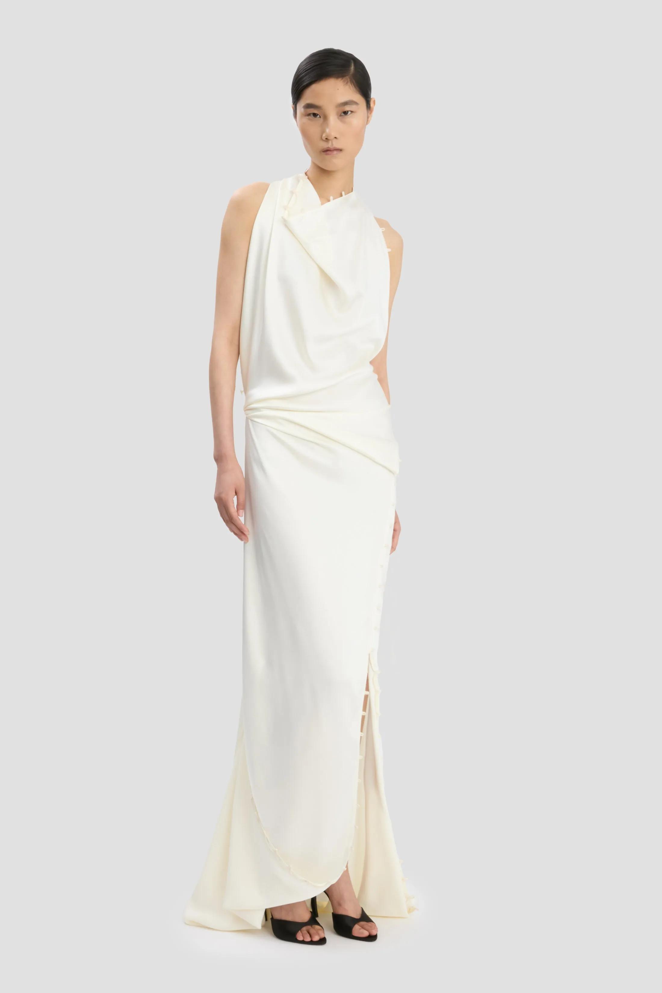 Sleeveless Draped Gown In Ivory sold by Victoria Beckham product image thumbnail 2