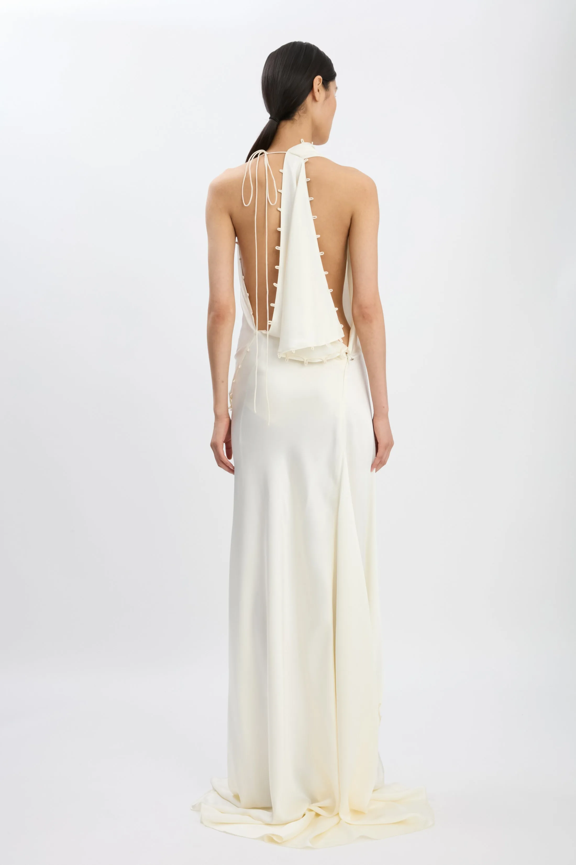 Sleeveless Draped Gown In Ivory sold by Victoria Beckham product image thumbnail 4
