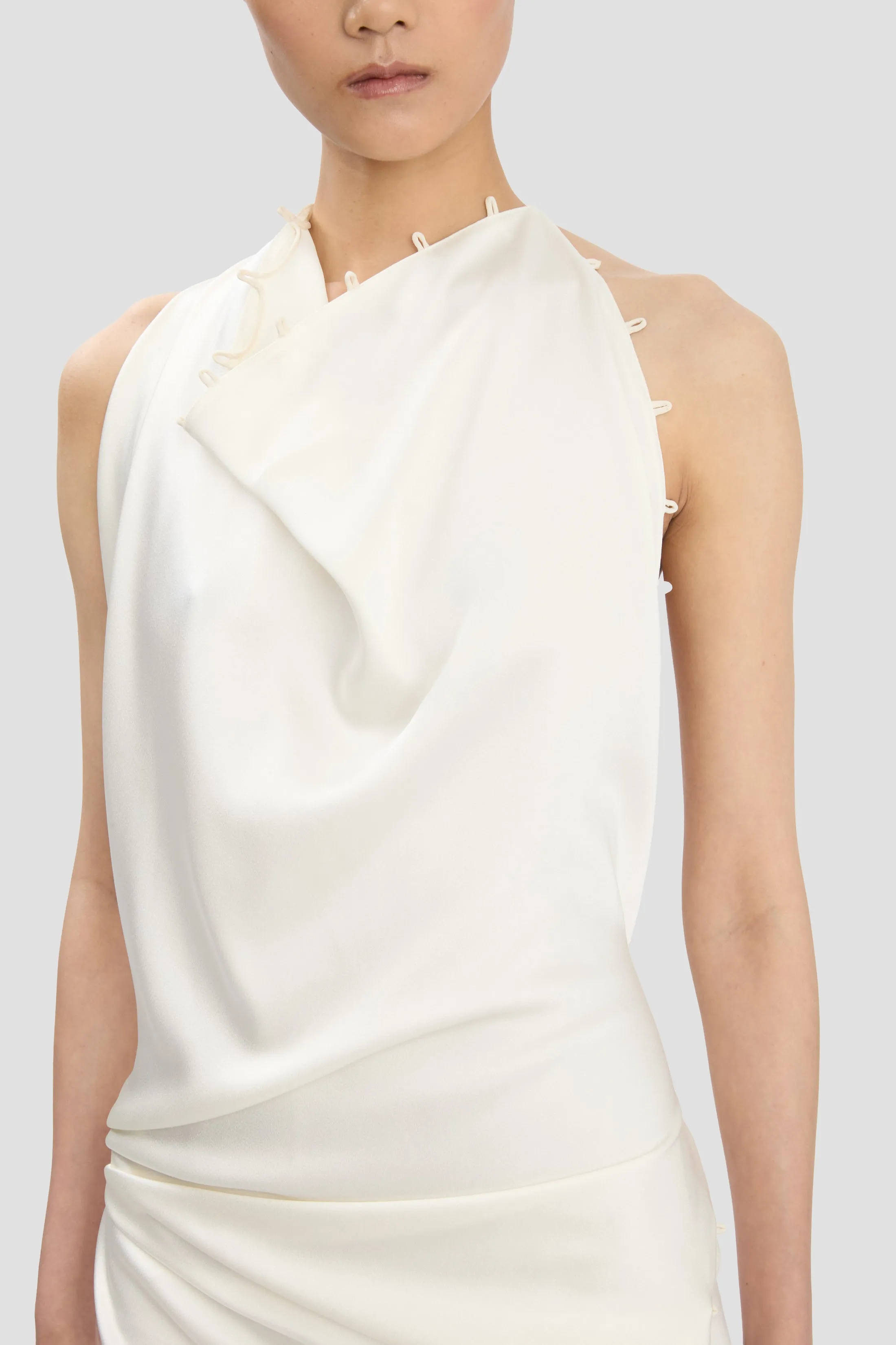 Sleeveless Draped Gown In Ivory sold by Victoria Beckham product image thumbnail 3
