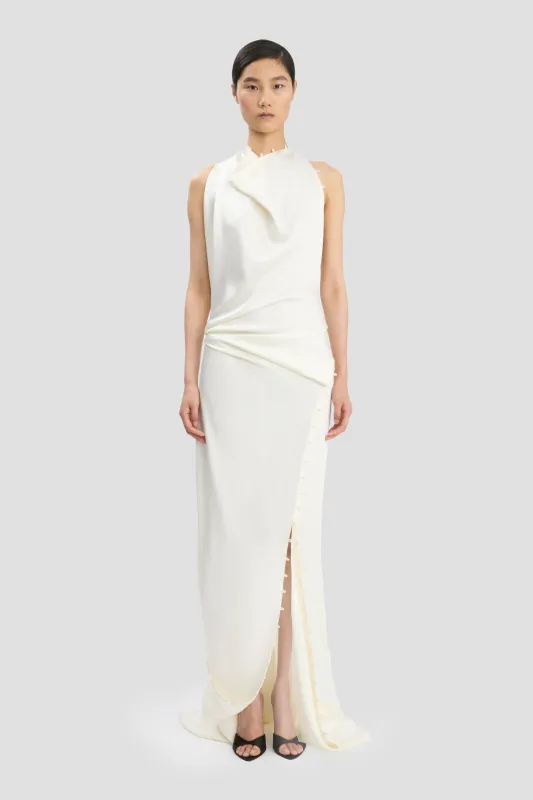 Sleeveless Draped Gown In Ivory sold by Victoria Beckham