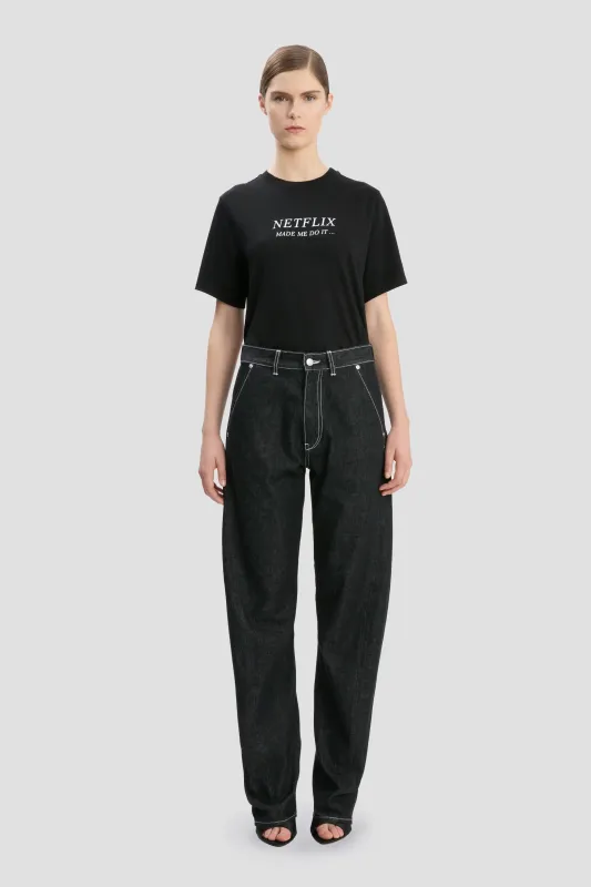 Slogan Tee In Black Made Me Do it sold by Victoria Beckham