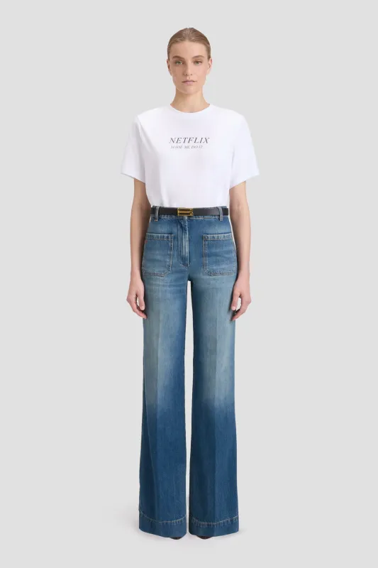 Slogan Tee In White Netflix Made Me Do It sold by Victoria Beckham