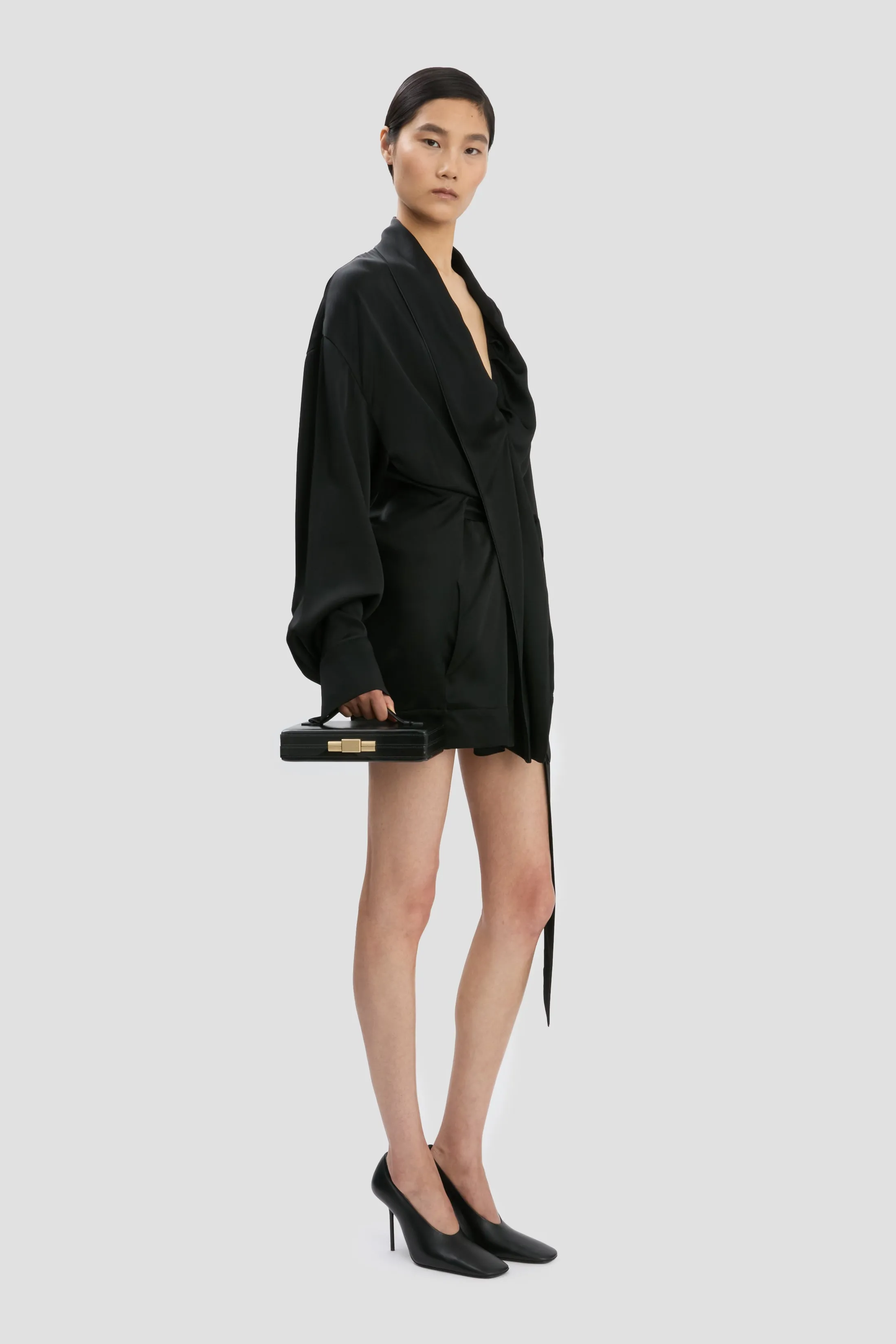 Box Clutch In Black Leather sold by Victoria Beckham product image thumbnail 2