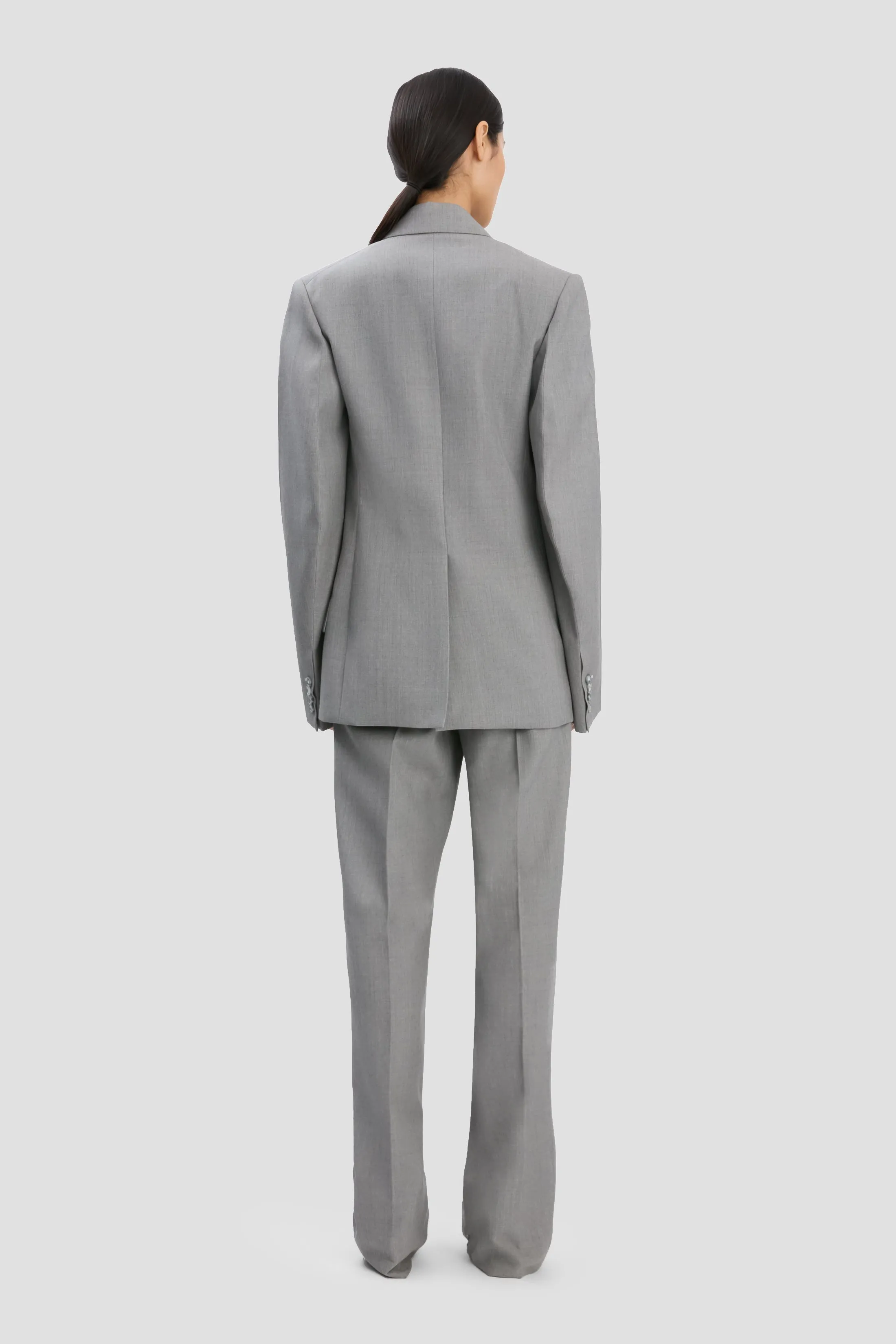 Sculptural Sleeve Jacket In Light Grey Melange sold by Victoria Beckham product image thumbnail 4
