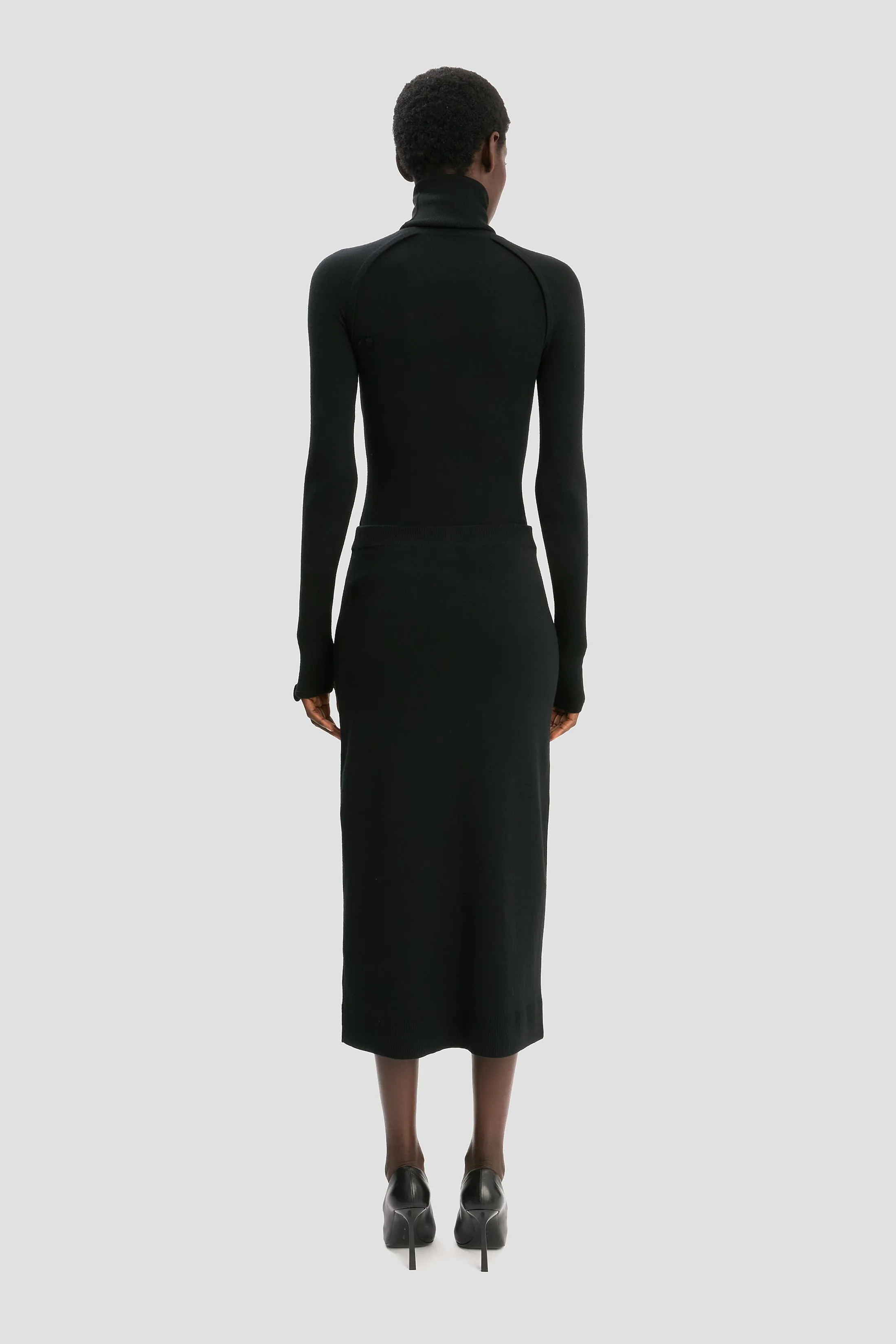Button Midi Skirt In Black sold by Victoria Beckham product image thumbnail 4