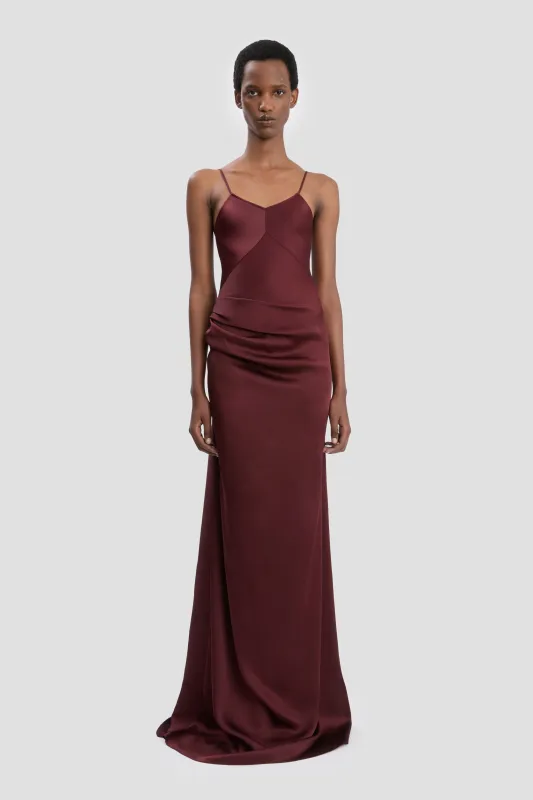Draped Cami Floor-Length Dress In Cinnabar Red sold by Victoria Beckham
