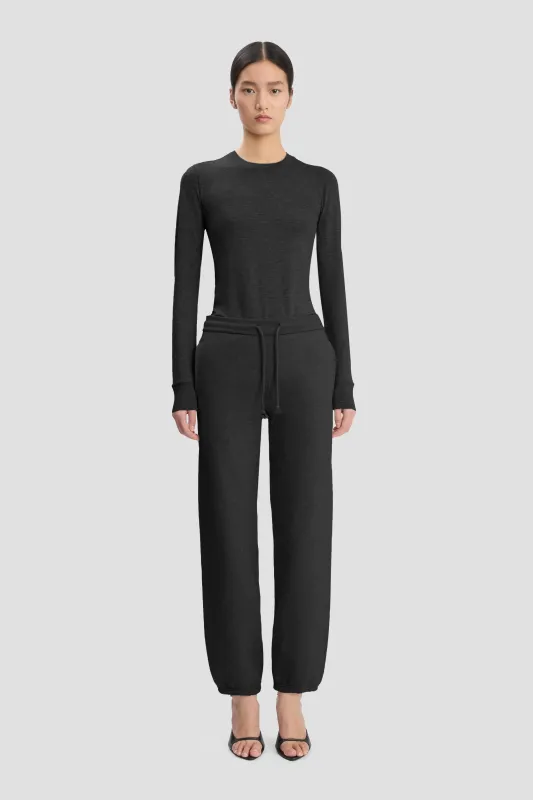 Long Sleeve Tee In Black sold by Victoria Beckham