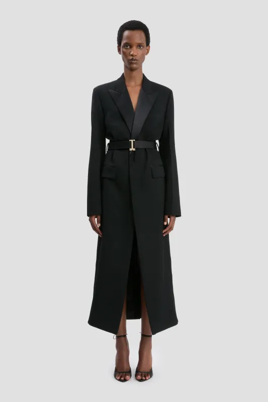 Belted Tailored Coat In Black sold by Victoria Beckham