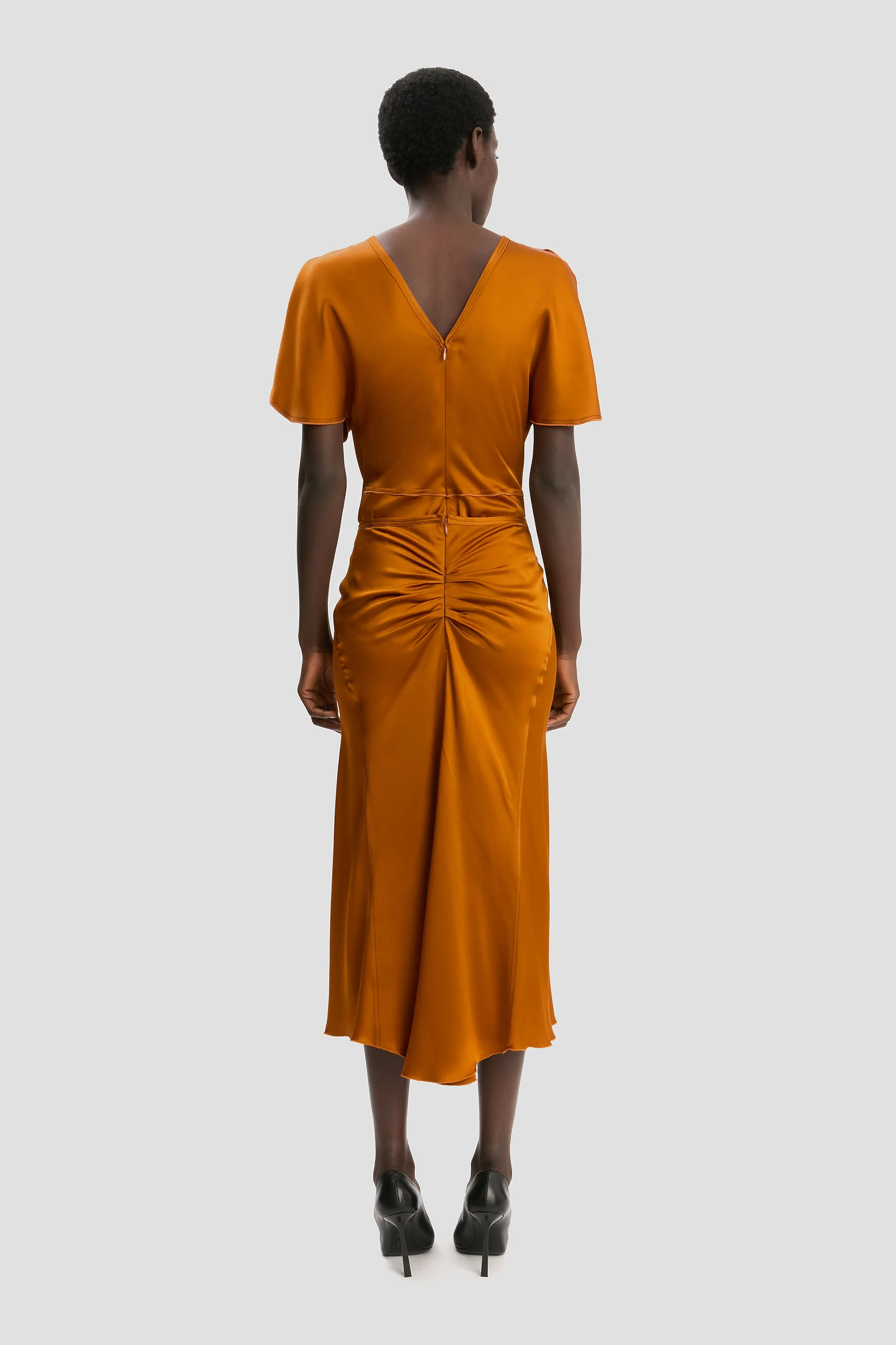Bela Midi Skirt In Bronze sold by Victoria Beckham product image thumbnail 3