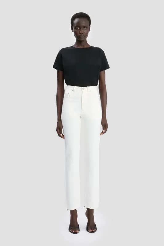 High-Rise Slim Jean In Washed White sold by Victoria Beckham