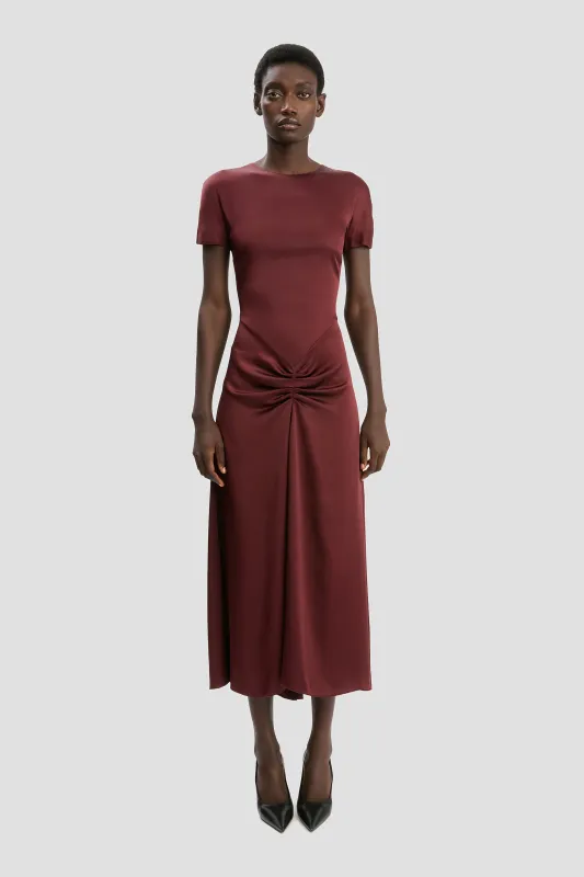 Blaire Midi Dress In Cinnabar Red sold by Victoria Beckham