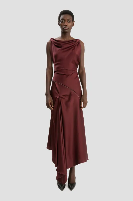 Posy Midi Dress In Cinnabar Red sold by Victoria Beckham