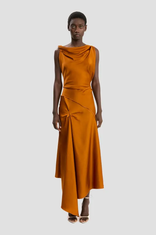 Posy Midi Dress In Bronze sold by Victoria Beckham