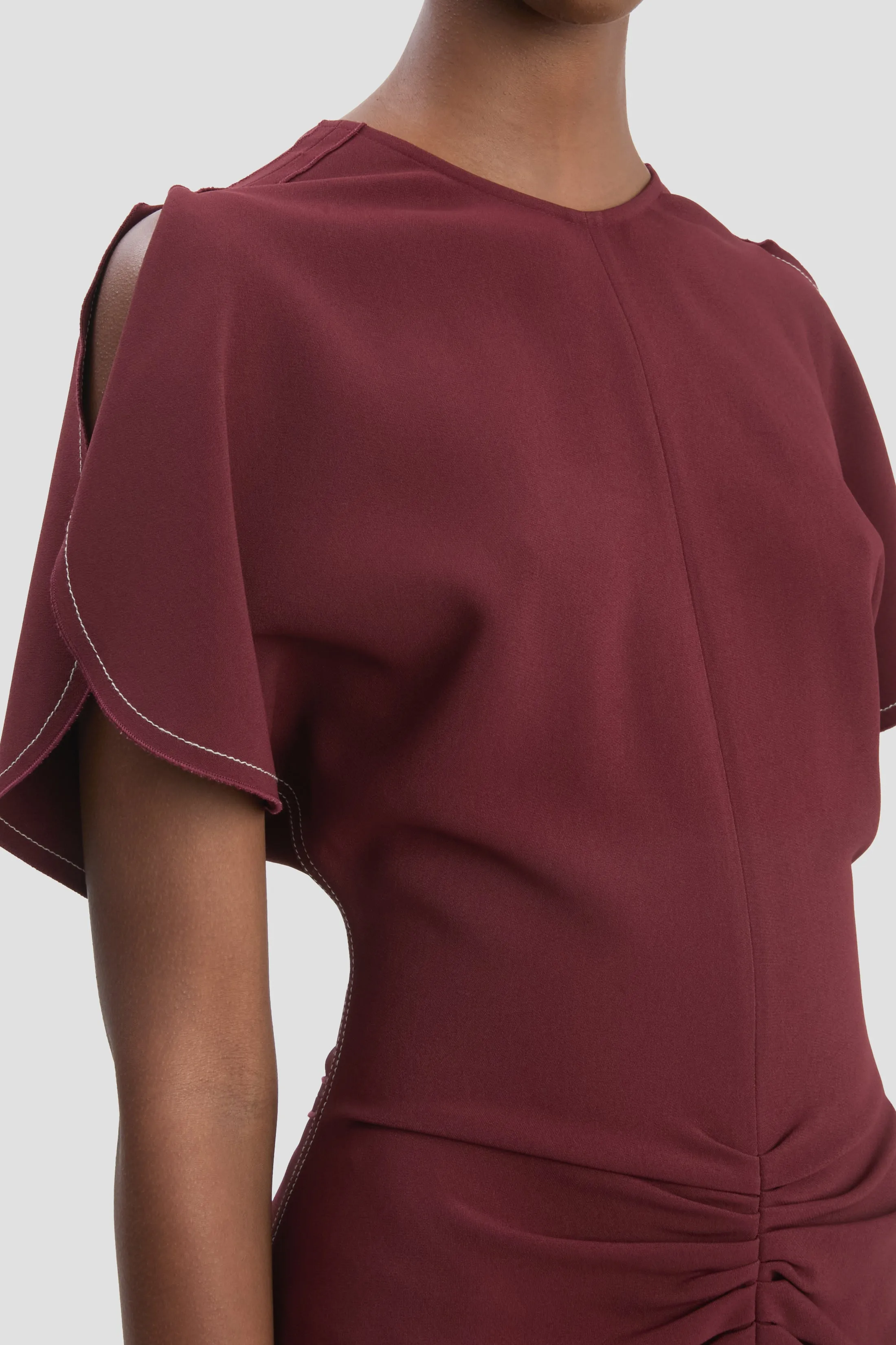 Bela Midi Dress In Cinnabar Red sold by Victoria Beckham product image thumbnail 3