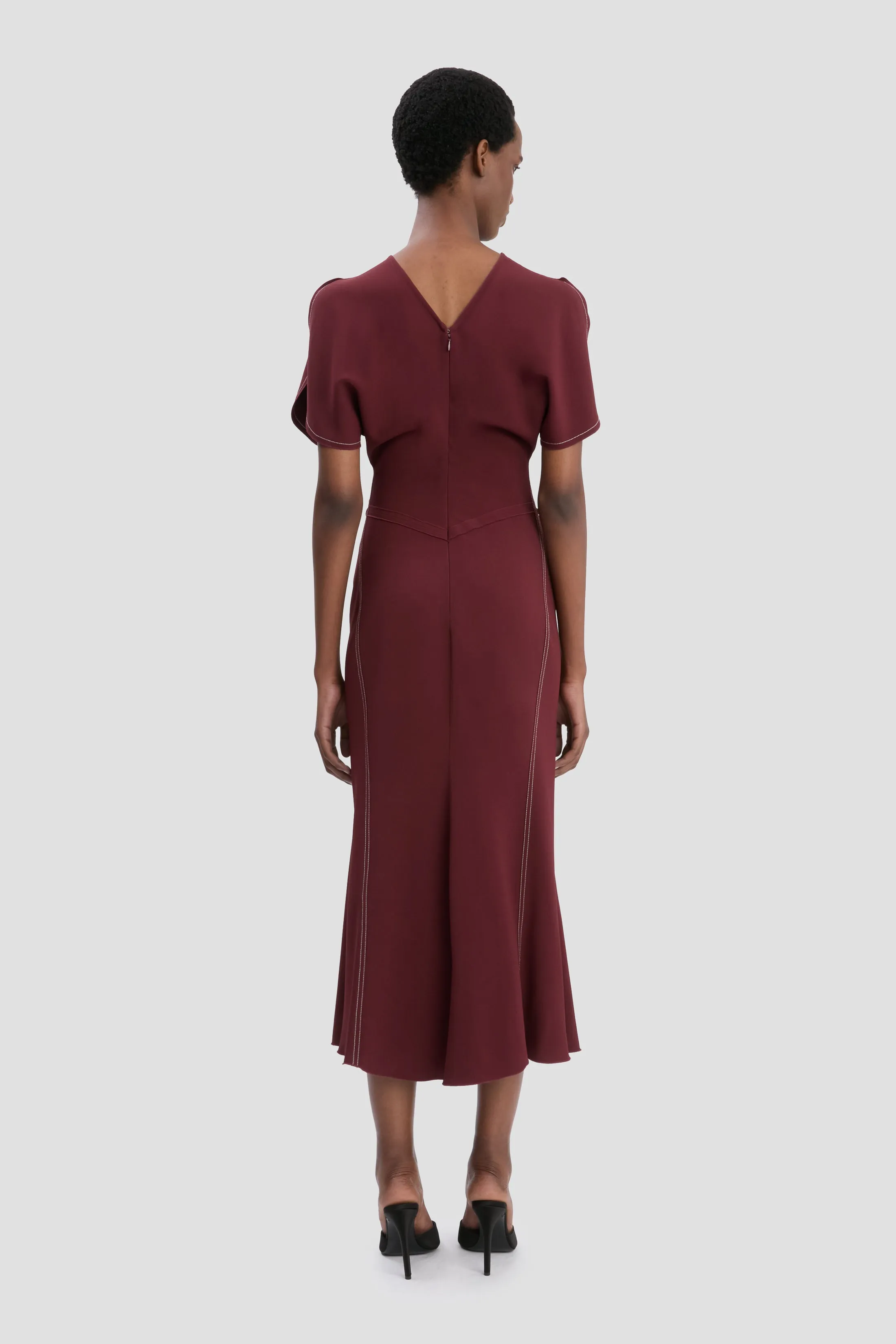 Bela Midi Dress In Cinnabar Red sold by Victoria Beckham product image thumbnail 4