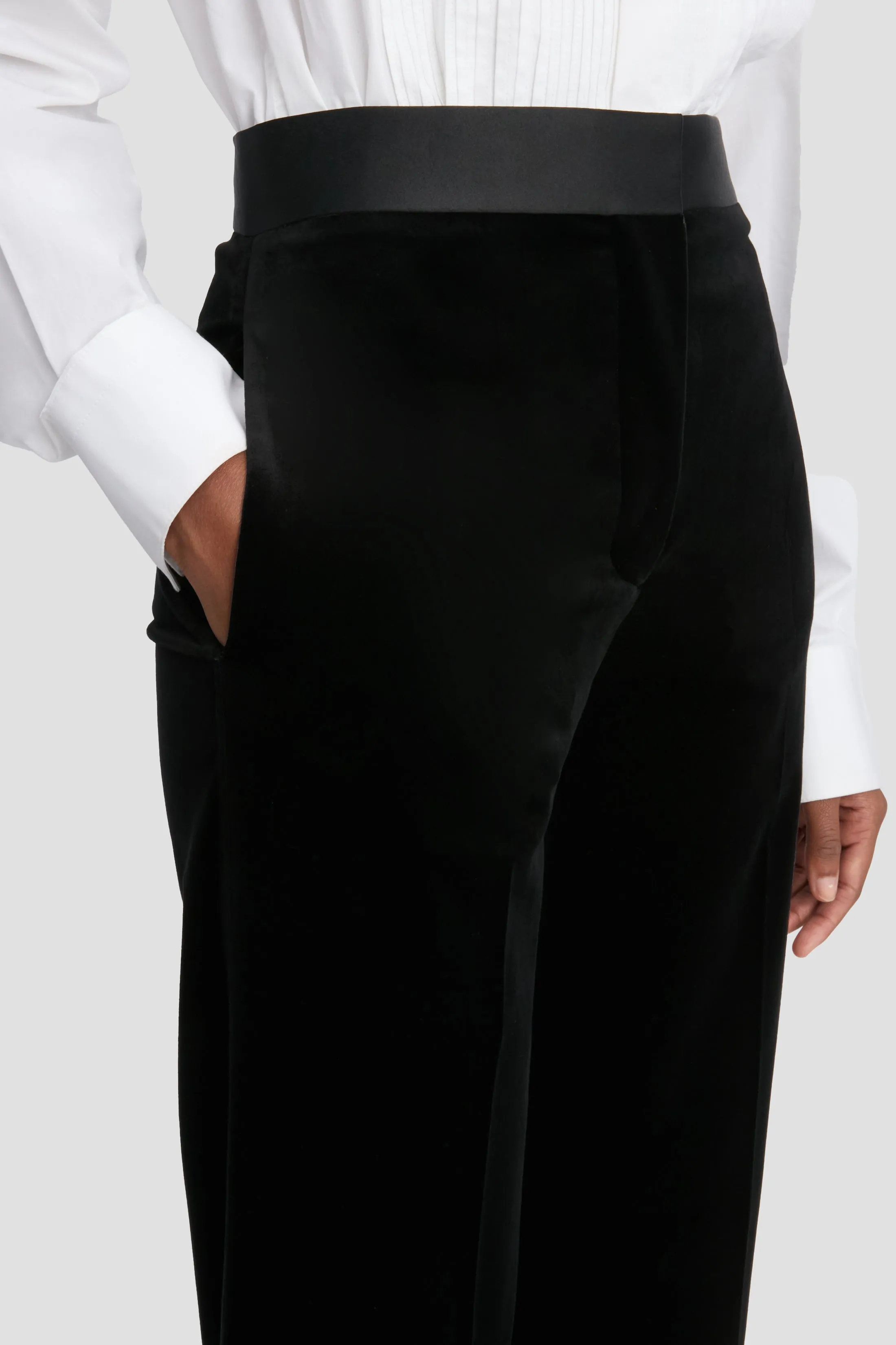 Alina Trouser In Black Velvet sold by Victoria Beckham product image thumbnail 3
