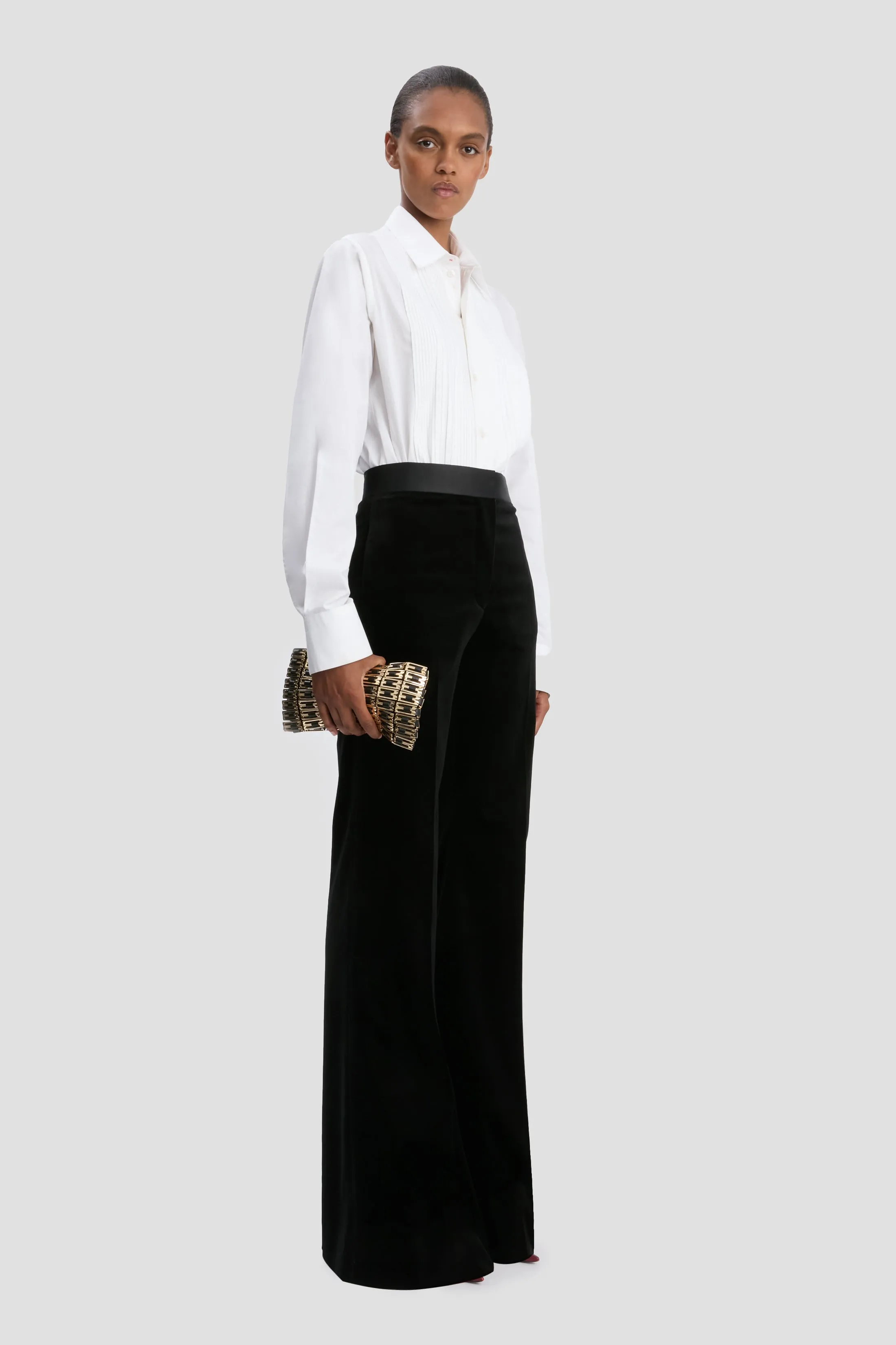 Alina Trouser In Black Velvet sold by Victoria Beckham product image thumbnail 2