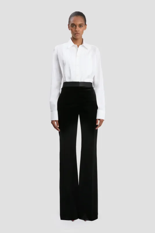 Alina Trouser In Black Velvet sold by Victoria Beckham