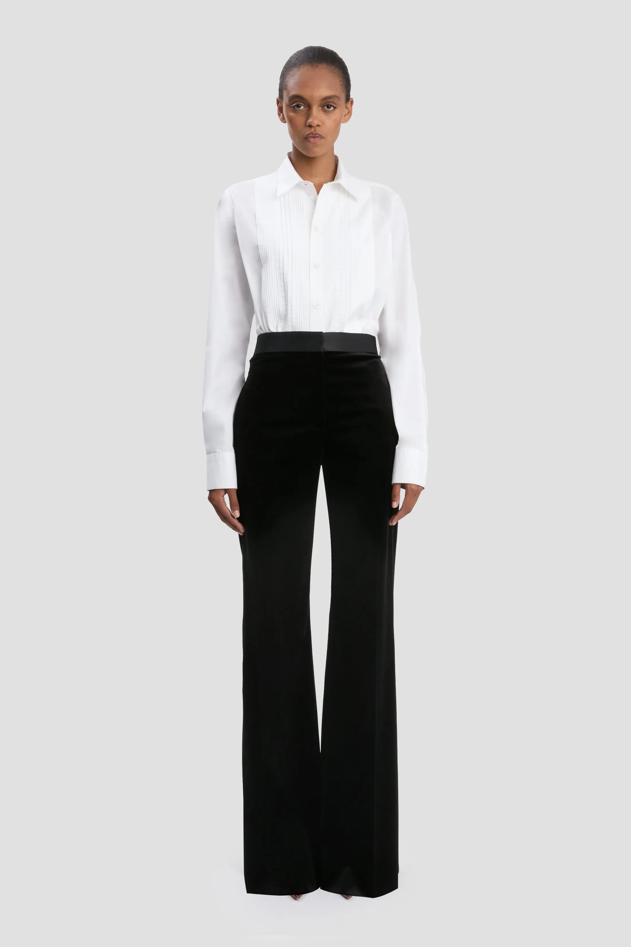 Alina Trouser In Black Velvet sold by Victoria Beckham