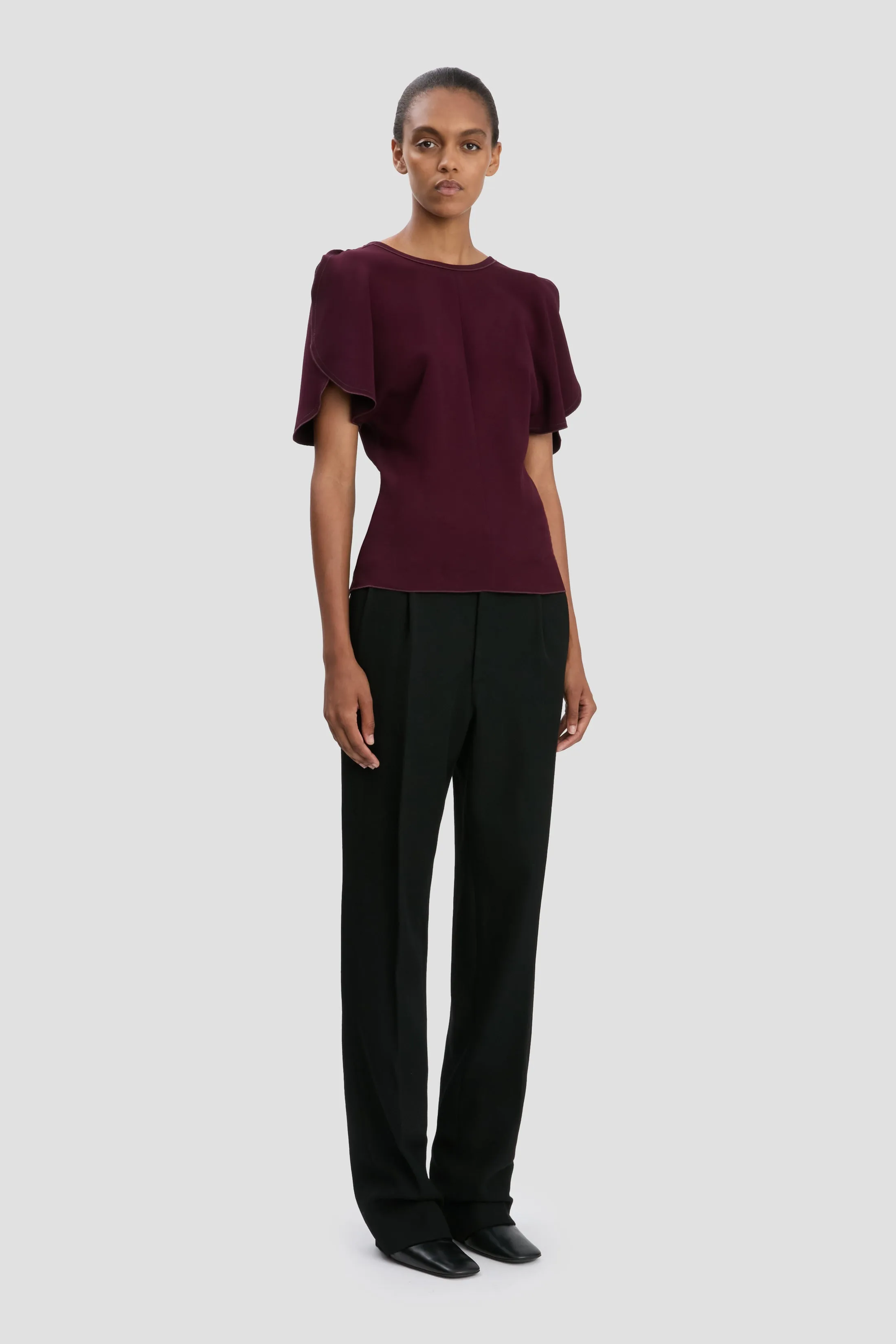 Draped Sleeve Top In Merlot sold by Victoria Beckham product image thumbnail 2