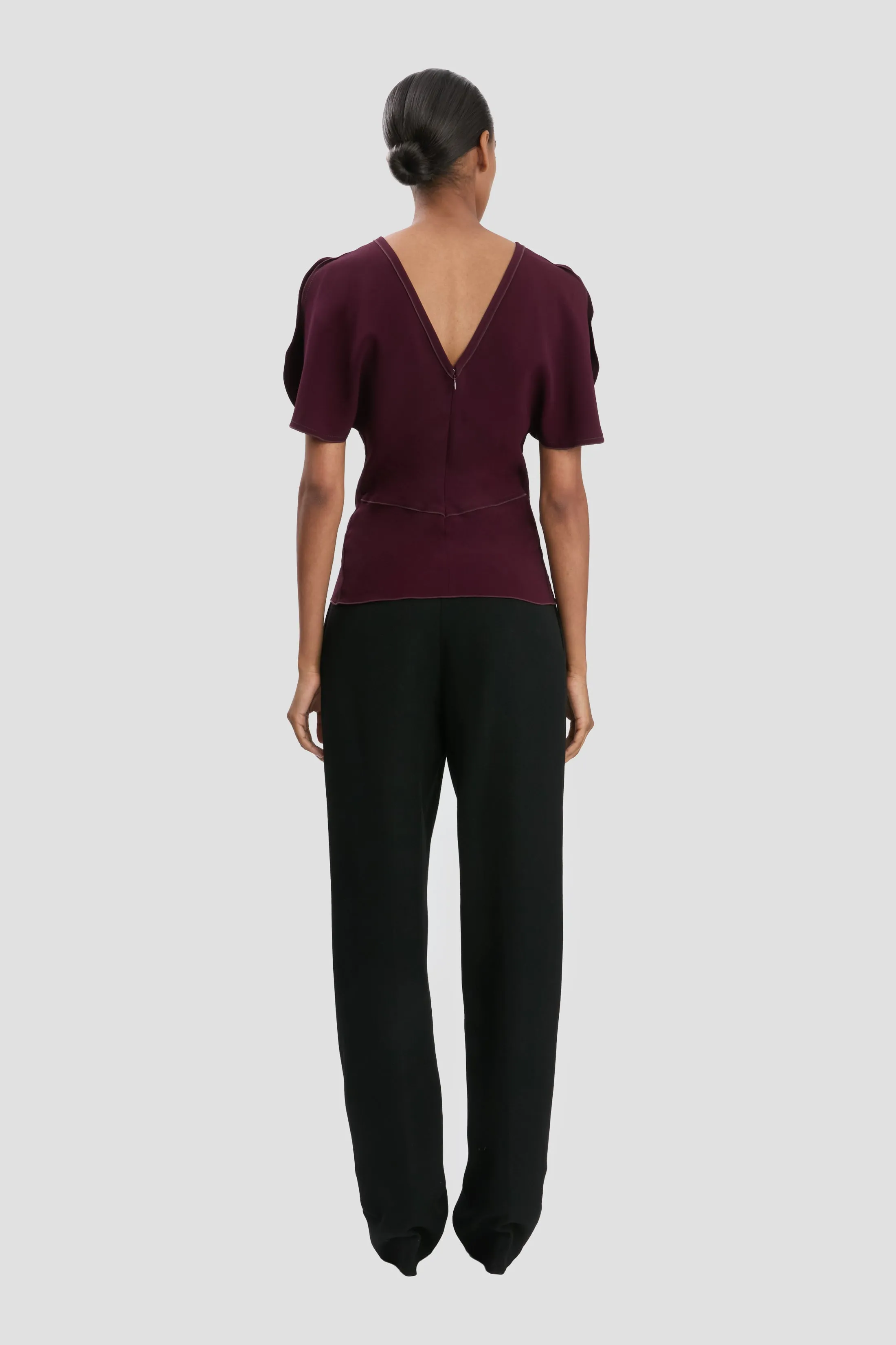 Draped Sleeve Top In Merlot sold by Victoria Beckham product image thumbnail 4