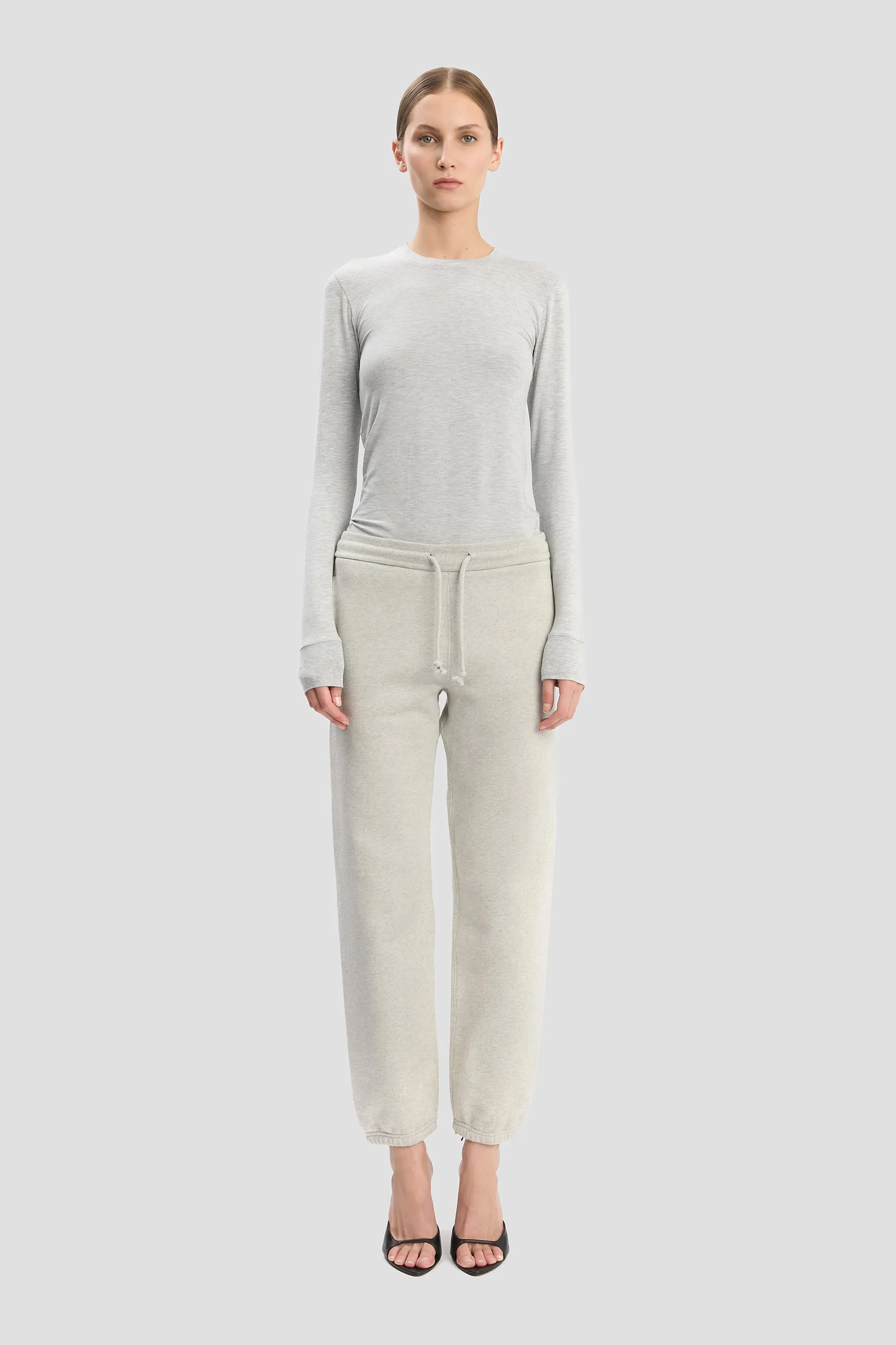 Logo Embroidered Jogger In Grey Marl sold by Victoria Beckham