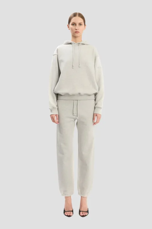 Logo Embroidered Hoodie In Grey Marl sold by Victoria Beckham
