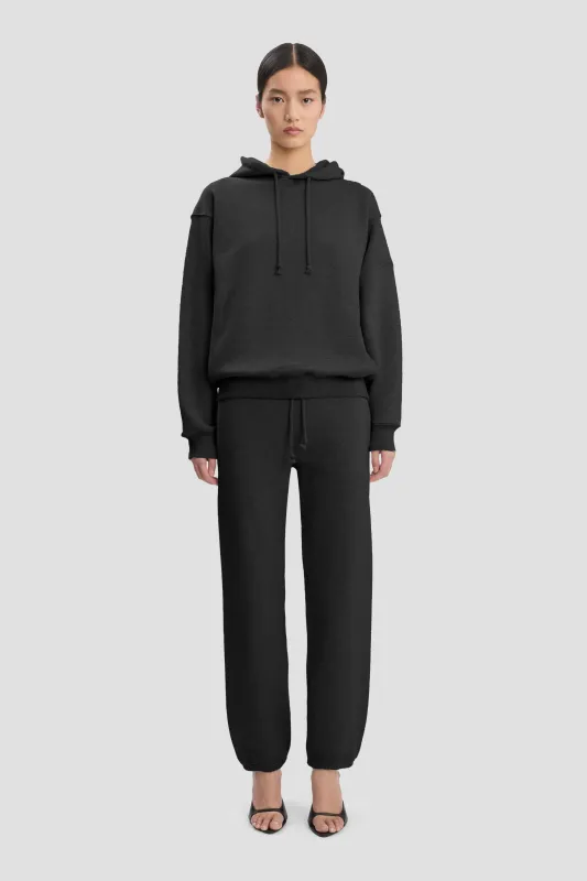 Logo Embroidered Hoodie In Black sold by Victoria Beckham