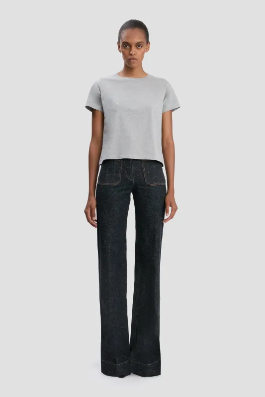 Shrunken Fit T-Shirt In Grey Marl sold by Victoria Beckham