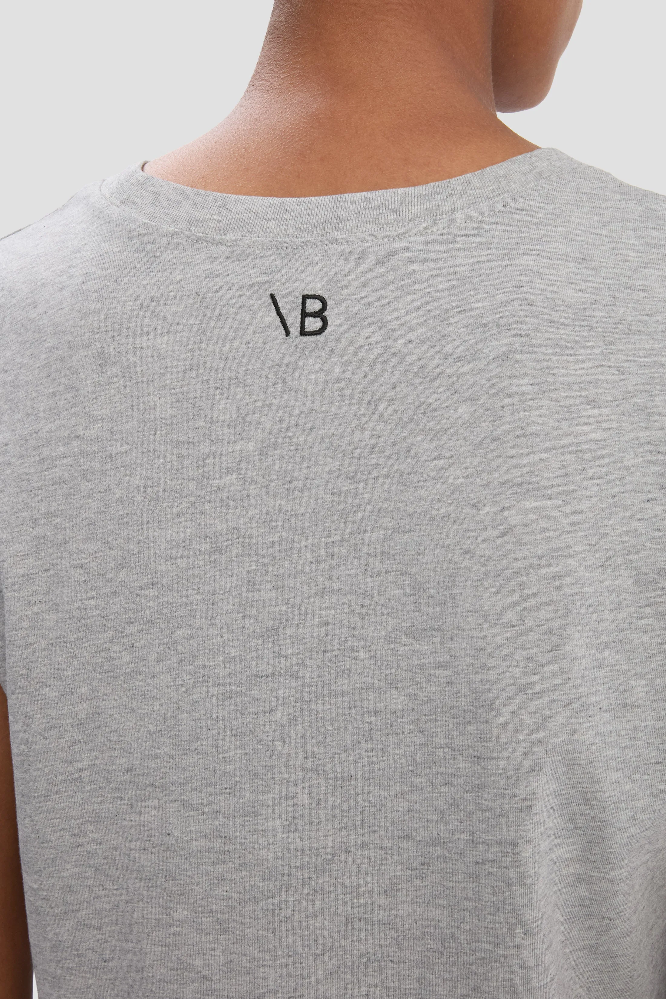 Shrunken Fit T-Shirt In Grey Marl sold by Victoria Beckham product image thumbnail 3