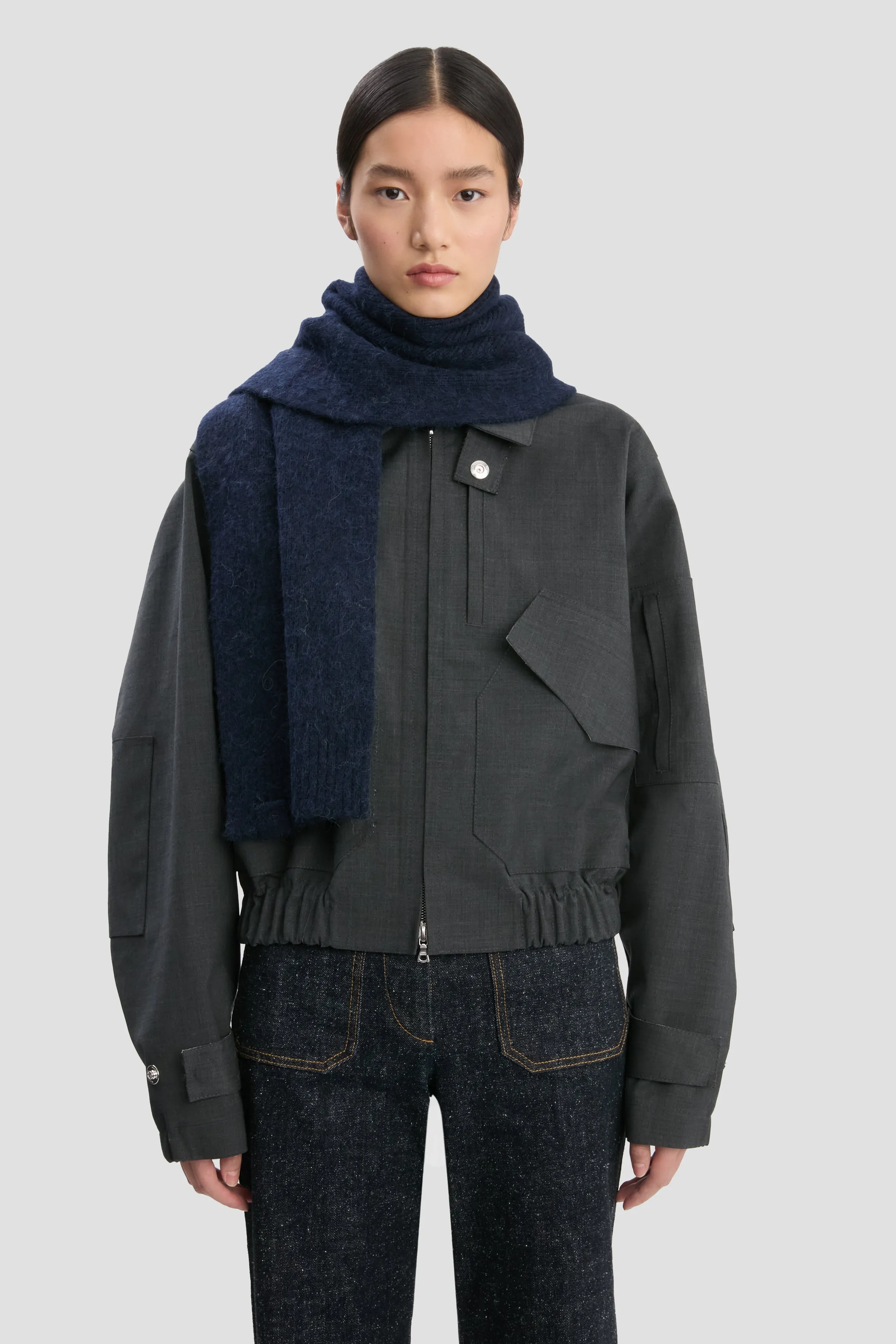 Alpaca Scarf In Navy sold by Victoria Beckham product image thumbnail 2