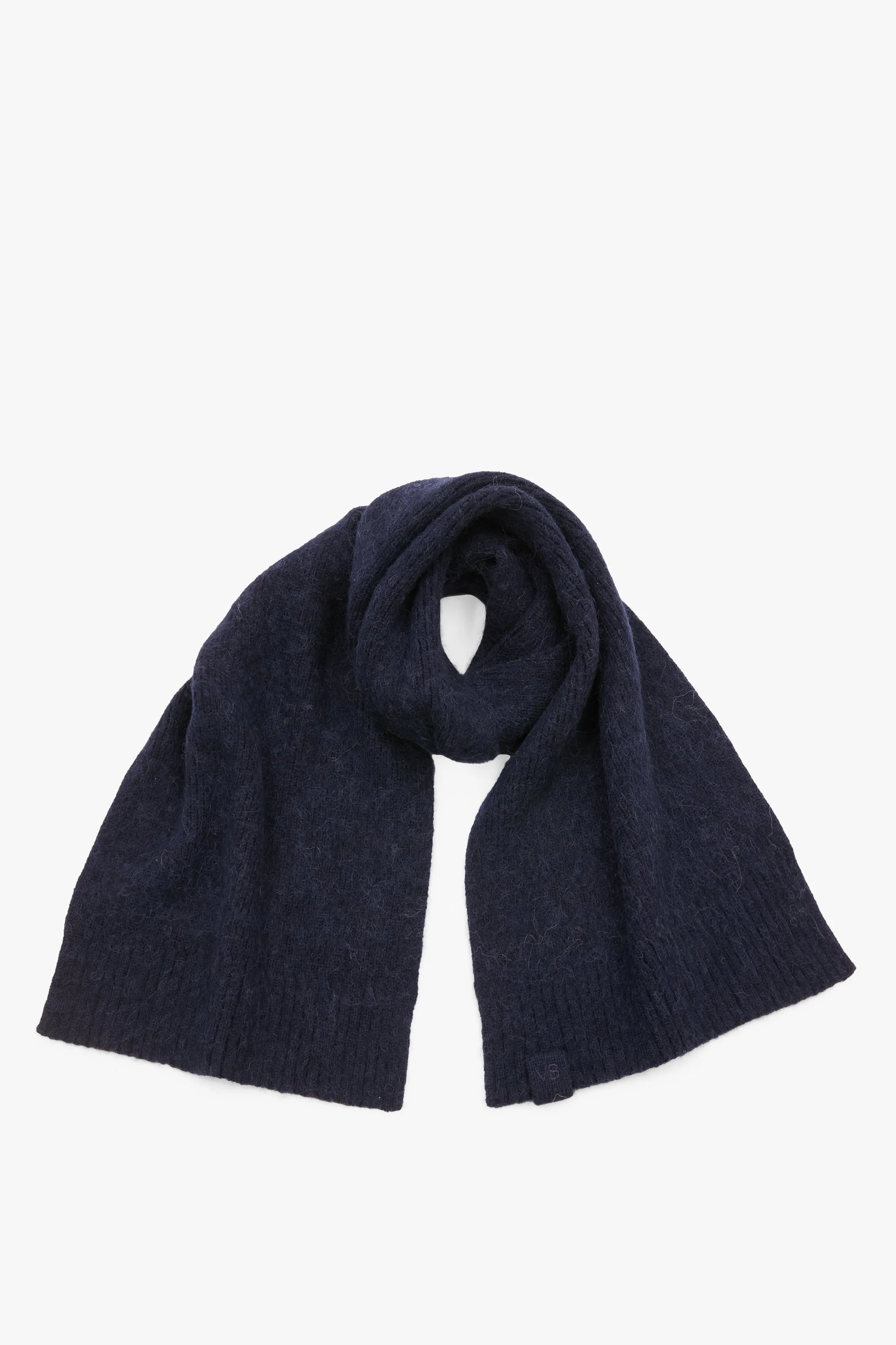 Alpaca Scarf In Navy sold by Victoria Beckham