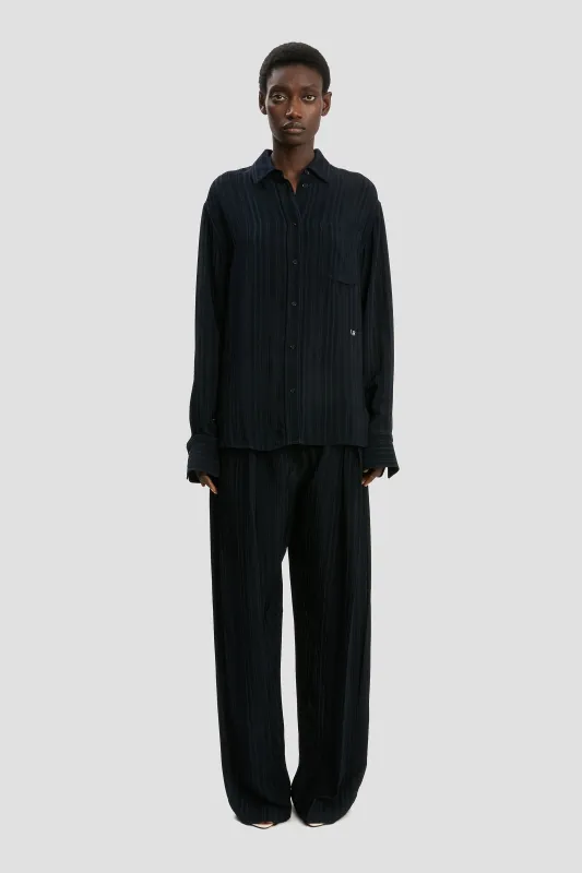 Wide Leg Trouser In Navy sold by Victoria Beckham