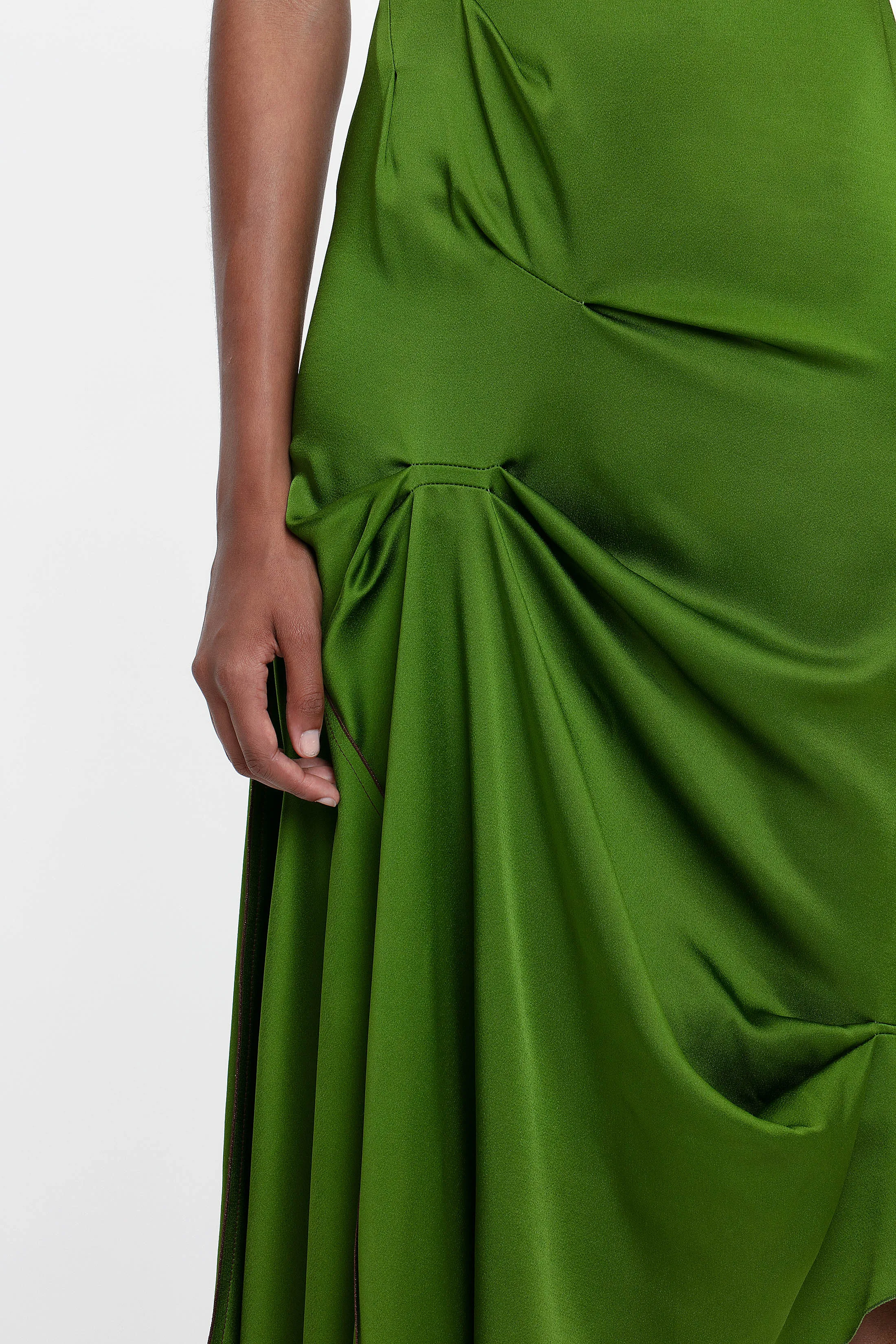 Draped Tuck Midi Dress in Algae sold by Victoria Beckham product image thumbnail 5