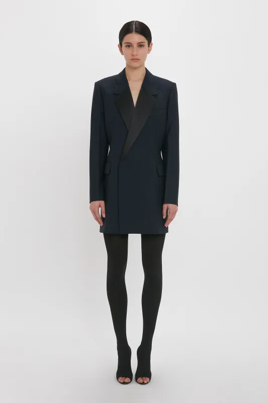Folded Shoulder Dress In Midnight sold by Victoria Beckham