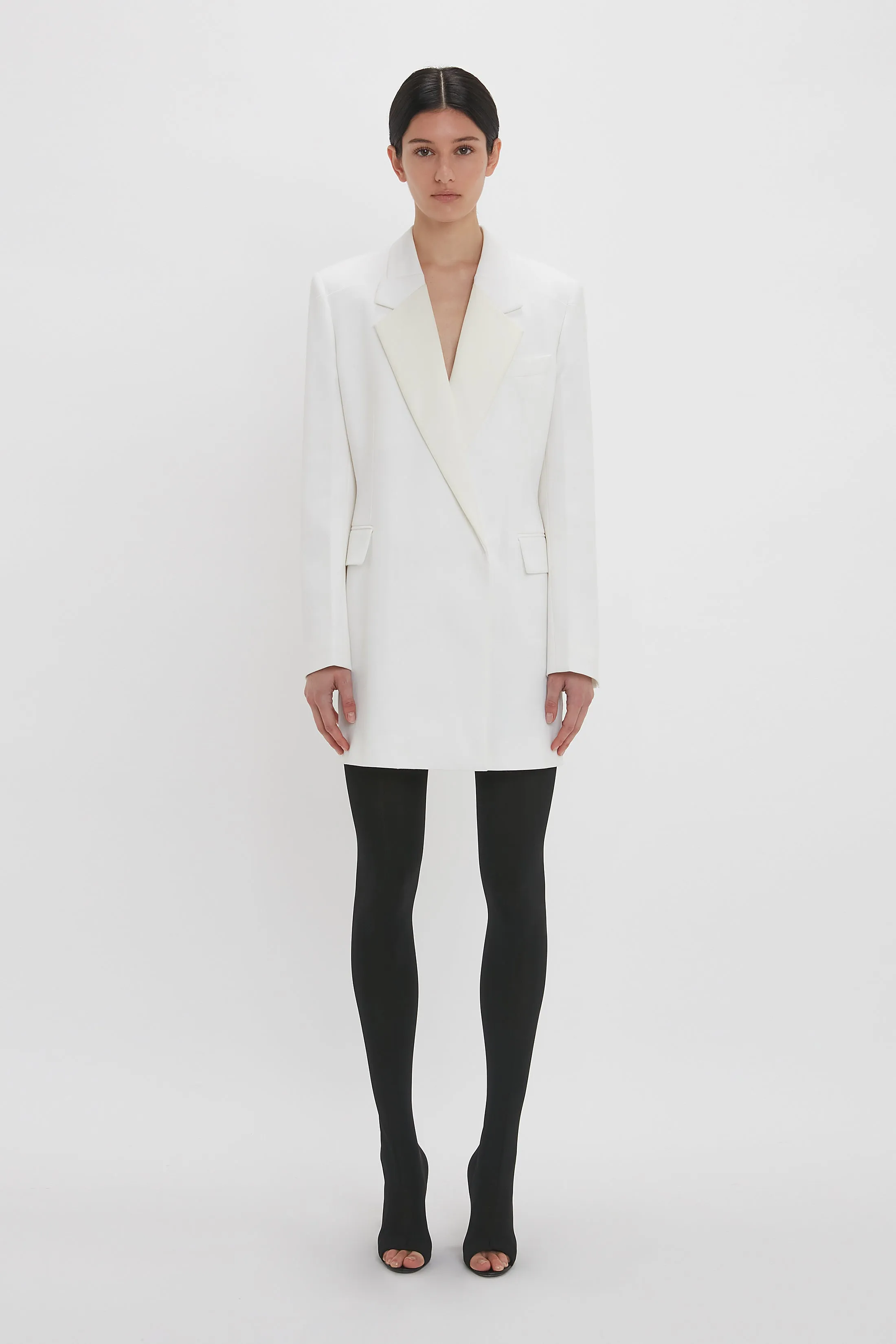 Folded Shoulder Dress In Ivory sold by Victoria Beckham