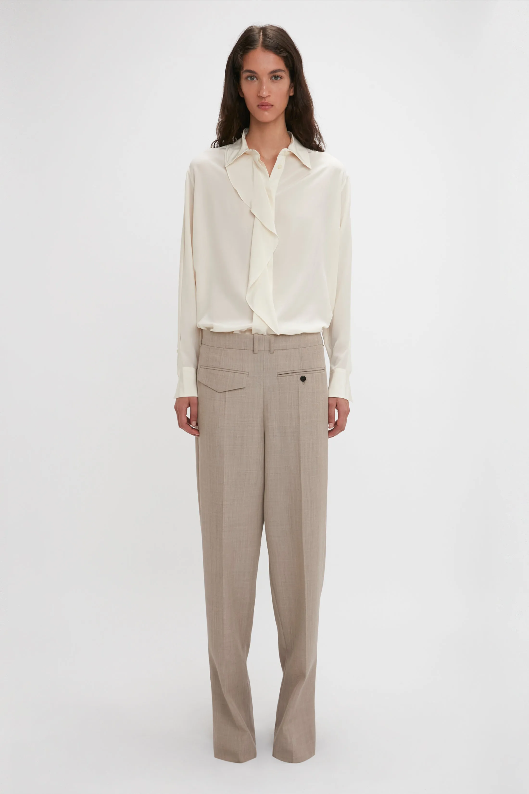 Ruffle Blouse In Ivory sold by Victoria Beckham