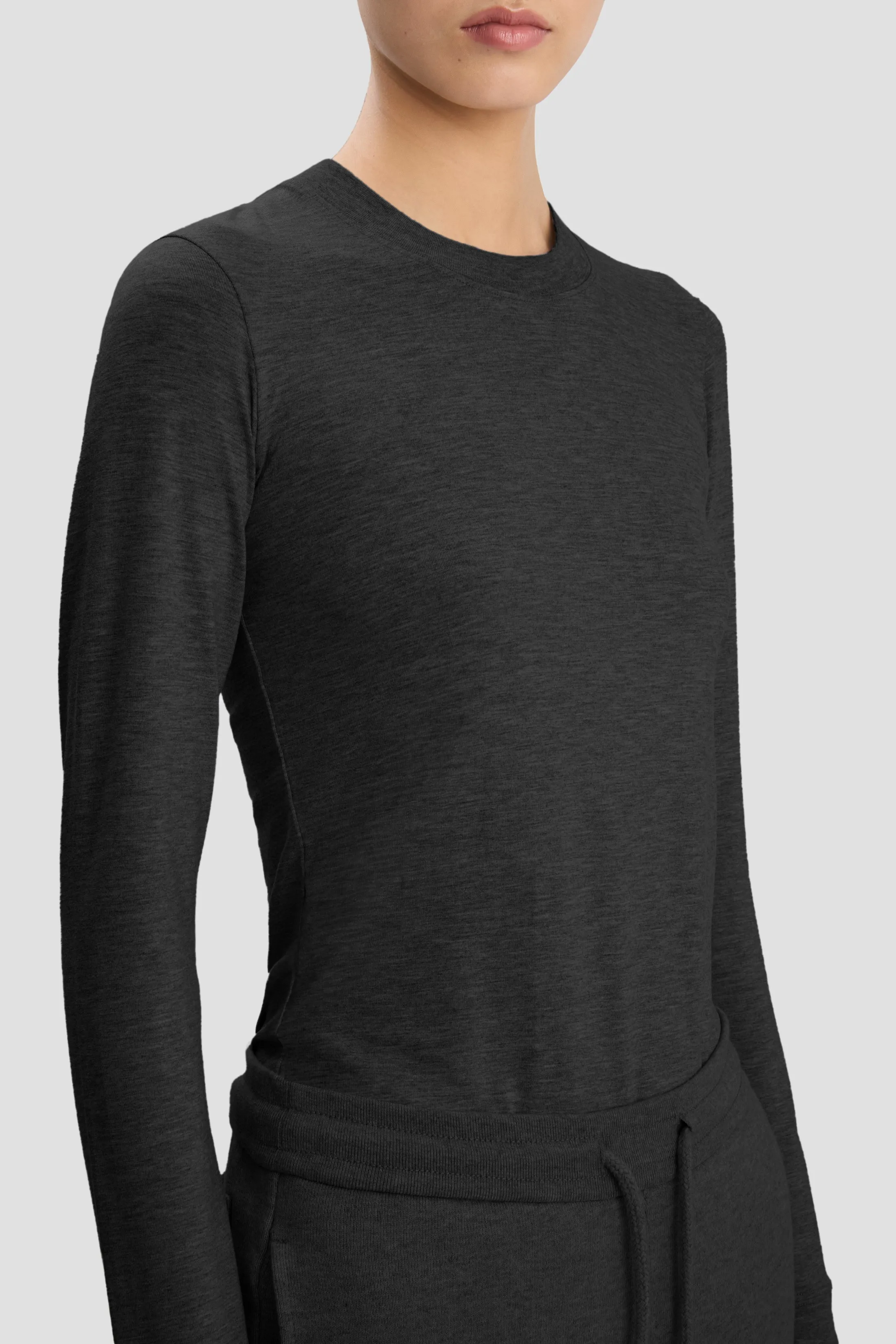 Long Sleeve T-Shirt In Black sold by Victoria Beckham product image thumbnail 3