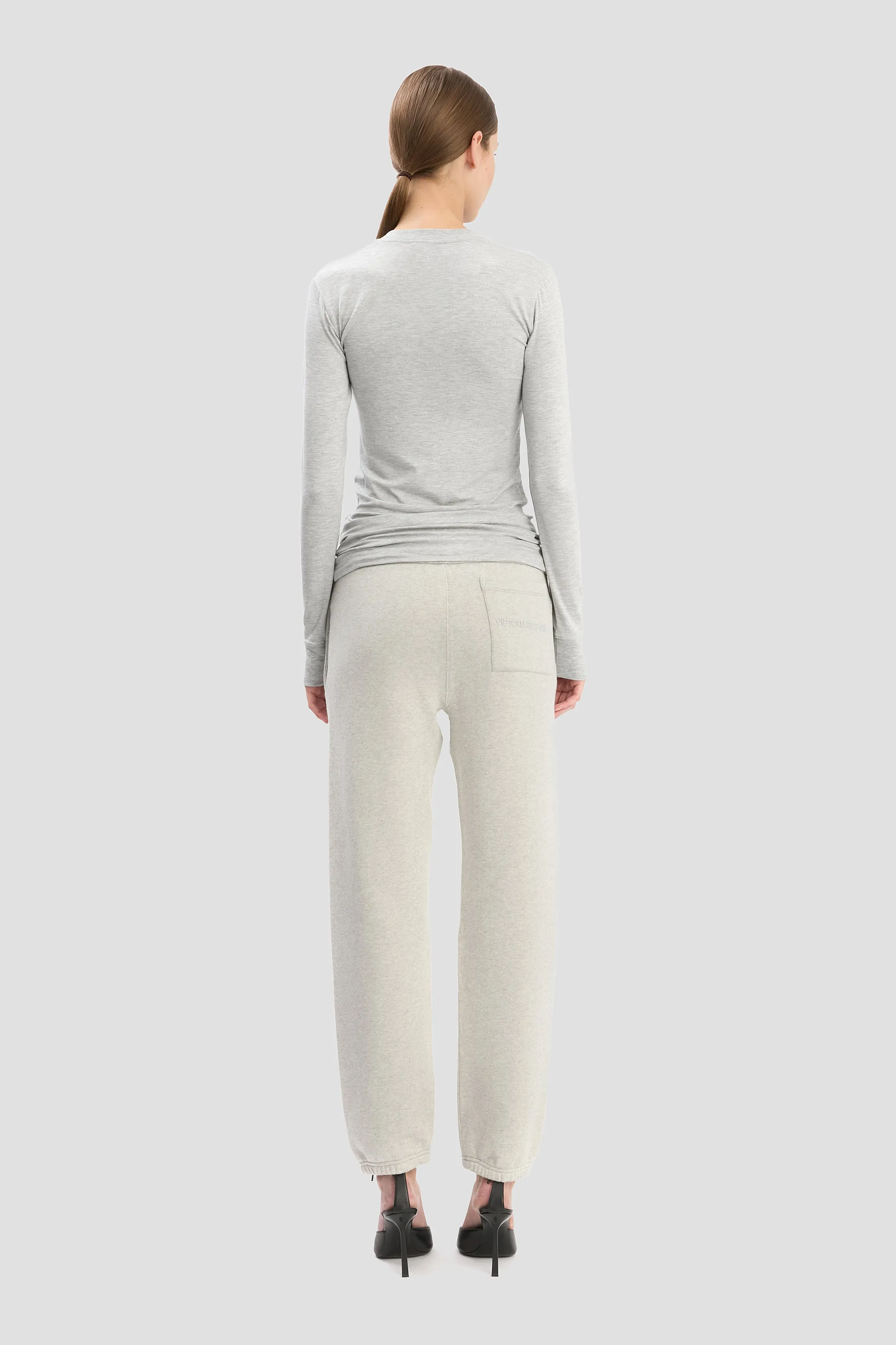 Long Sleeve T-Shirt In Grey Marl sold by Victoria Beckham product image thumbnail 4
