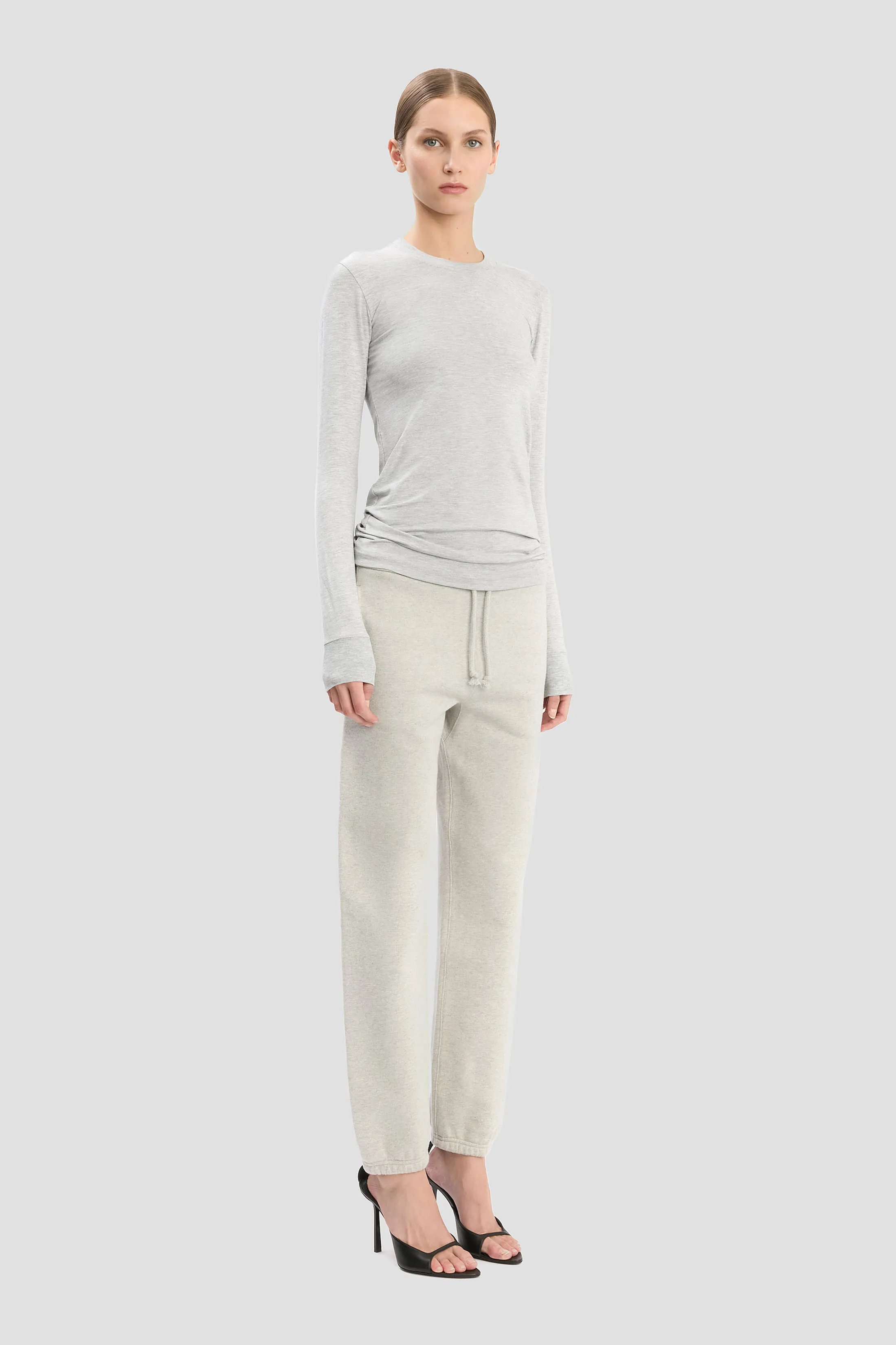 Long Sleeve T-Shirt In Grey Marl sold by Victoria Beckham product image thumbnail 2