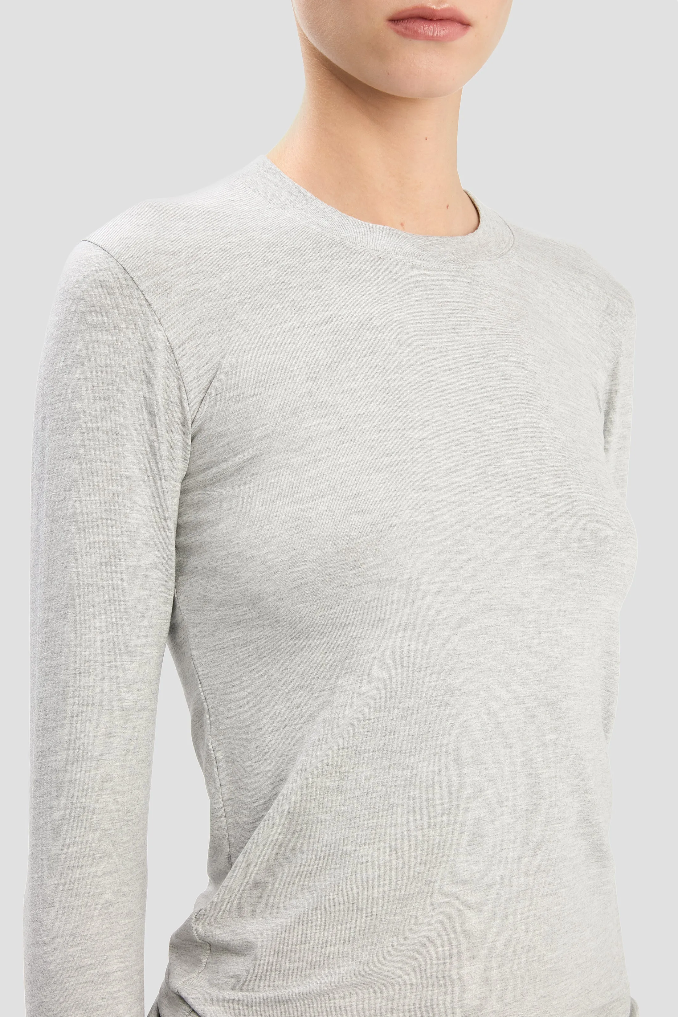 Long Sleeve T-Shirt In Grey Marl sold by Victoria Beckham product image thumbnail 3