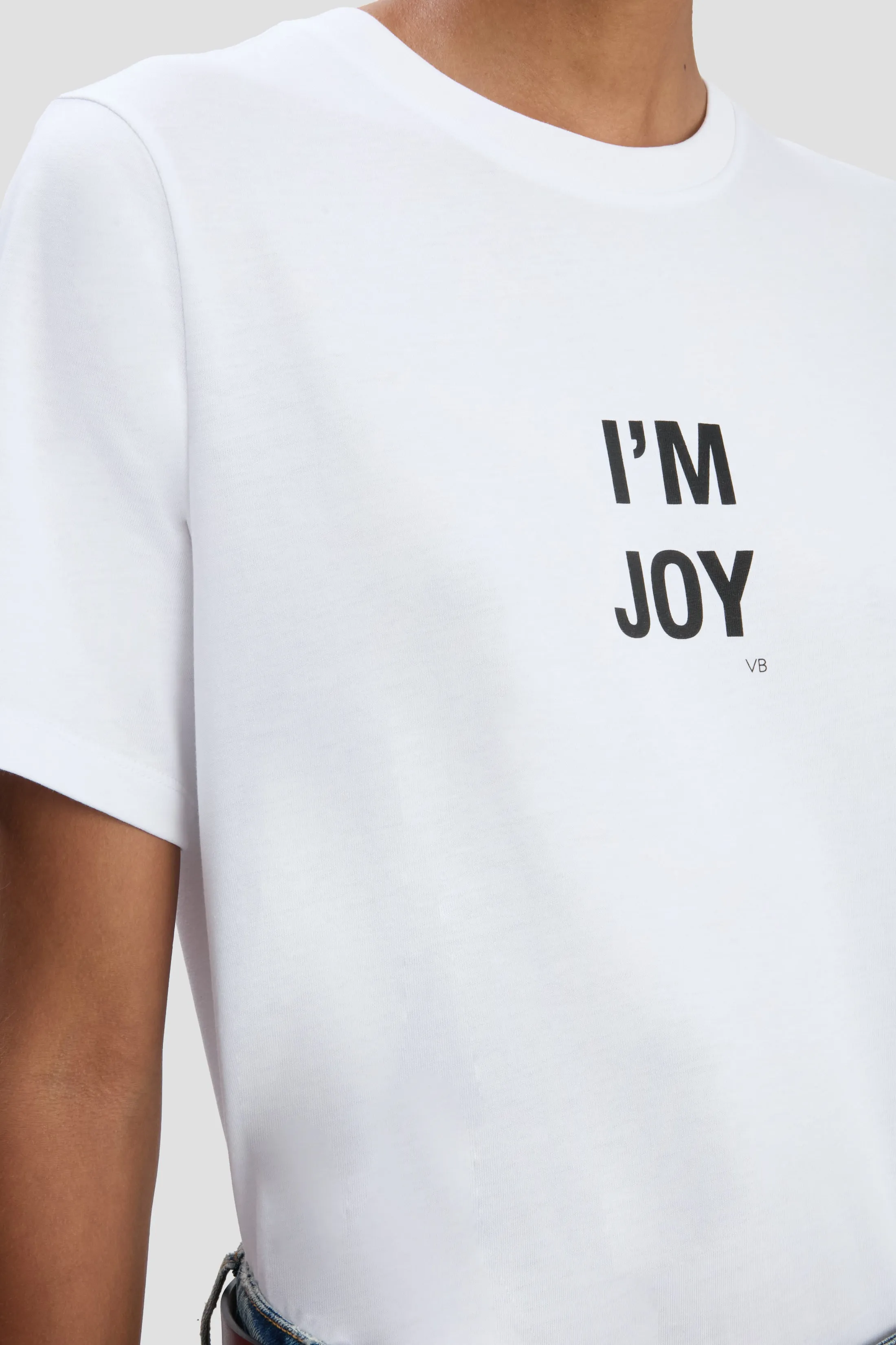 I'm Joy' Slogan T-Shirt In White sold by Victoria Beckham product image thumbnail 2