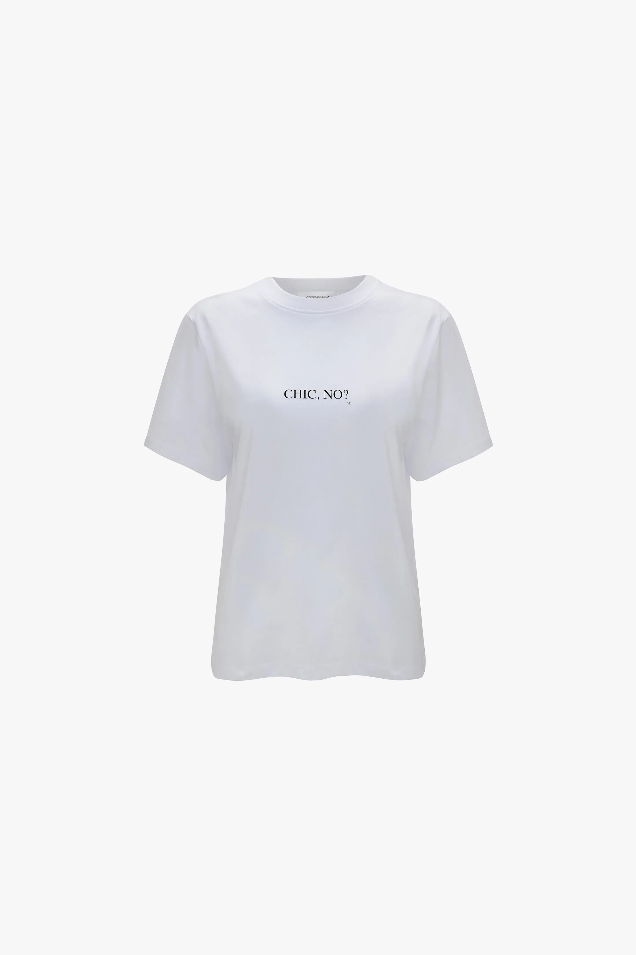 Chic No?' Slogan T-Shirt In White sold by Victoria Beckham product image thumbnail 5