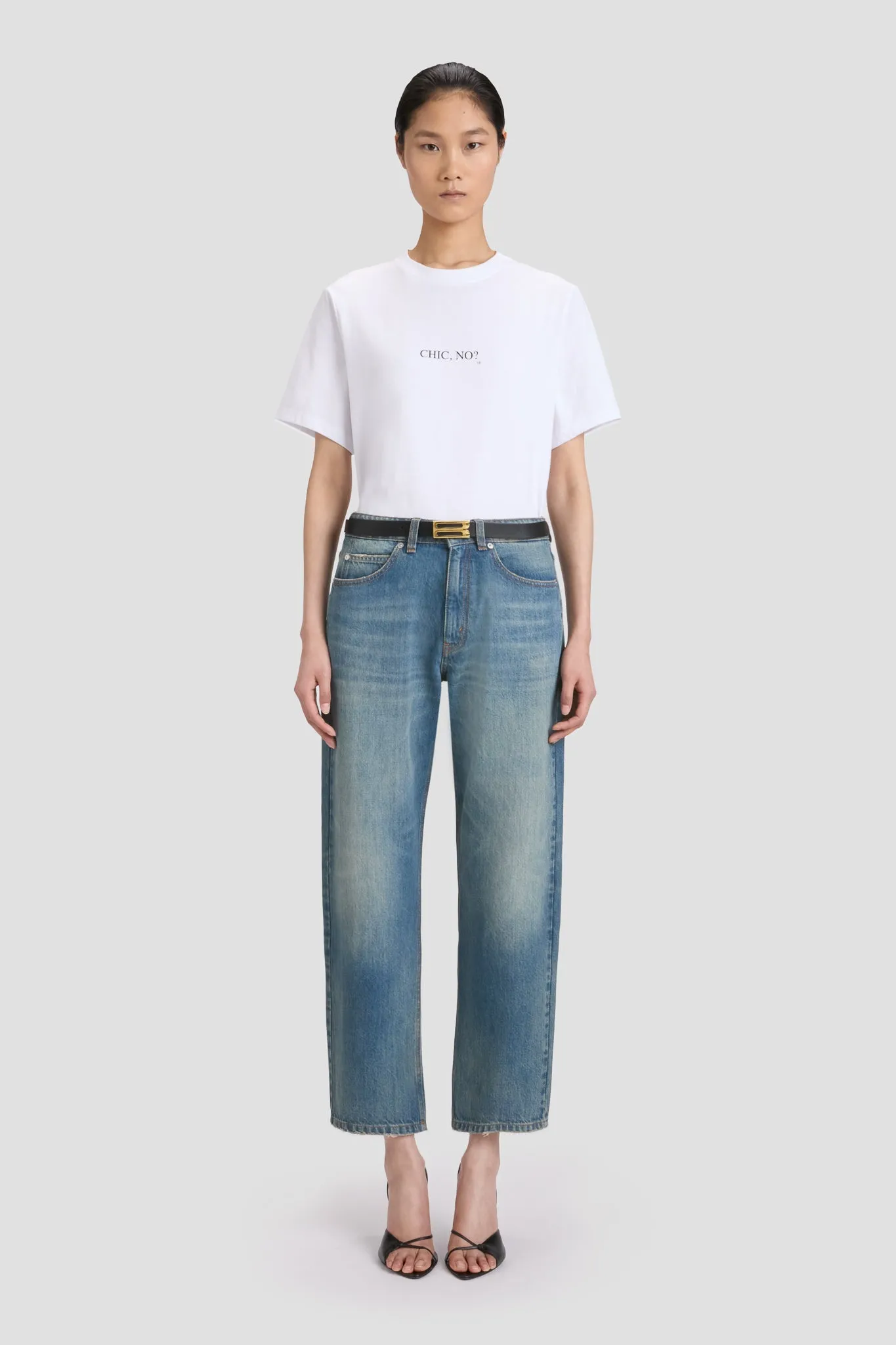 Chic No?' Slogan T-Shirt In White sold by Victoria Beckham