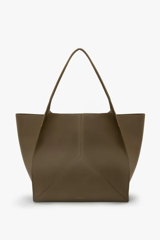 Victoria Travel Tote Bag In Khaki Leather sold by Victoria Beckham