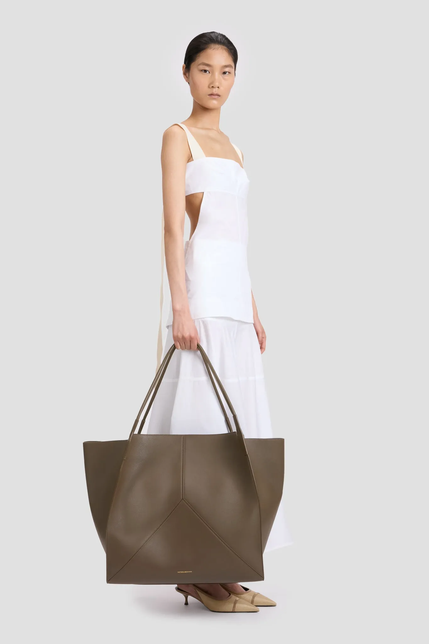 Victoria Travel Tote Bag In Khaki Leather sold by Victoria Beckham product image thumbnail 3
