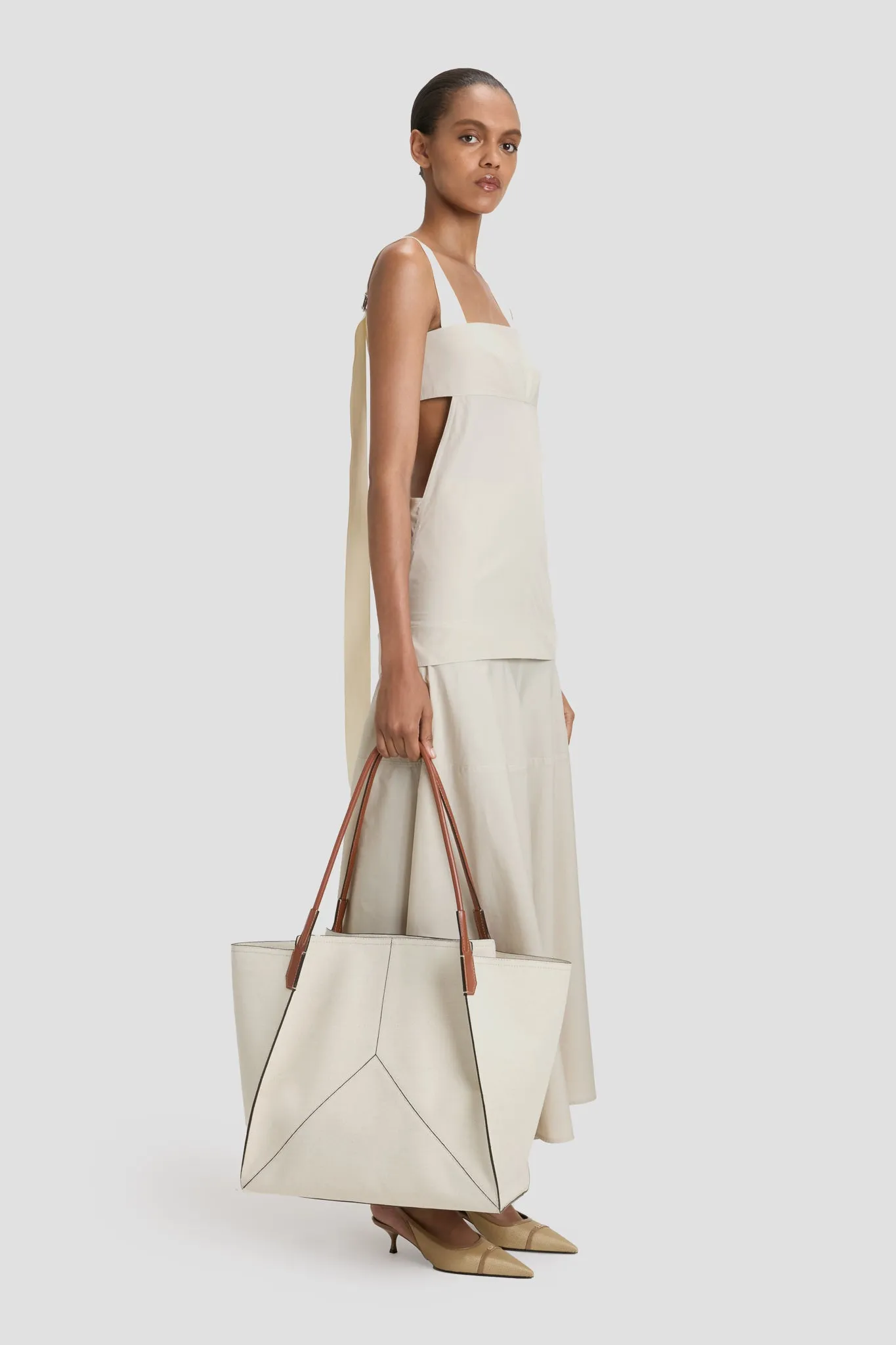 Large Victoria Tote Bag In Ivory Canvas sold by Victoria Beckham product image thumbnail 3