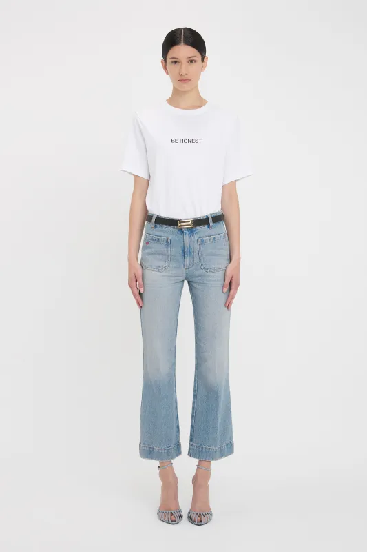 'Be Honest' Slogan T-Shirt In White sold by Victoria Beckham