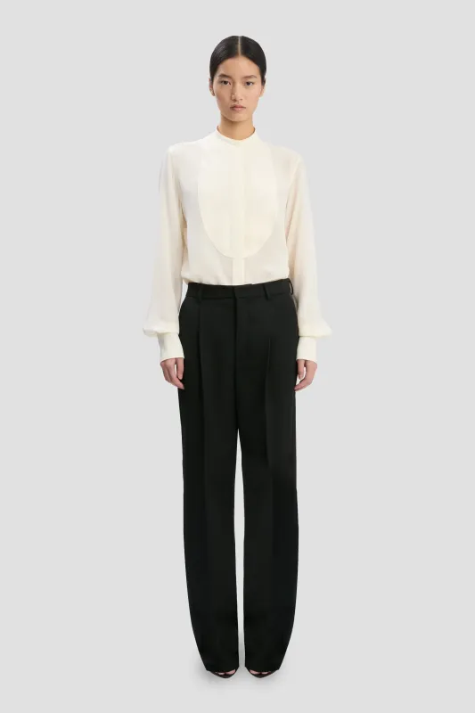 Bib Detail Shirt In Ivory sold by Victoria Beckham